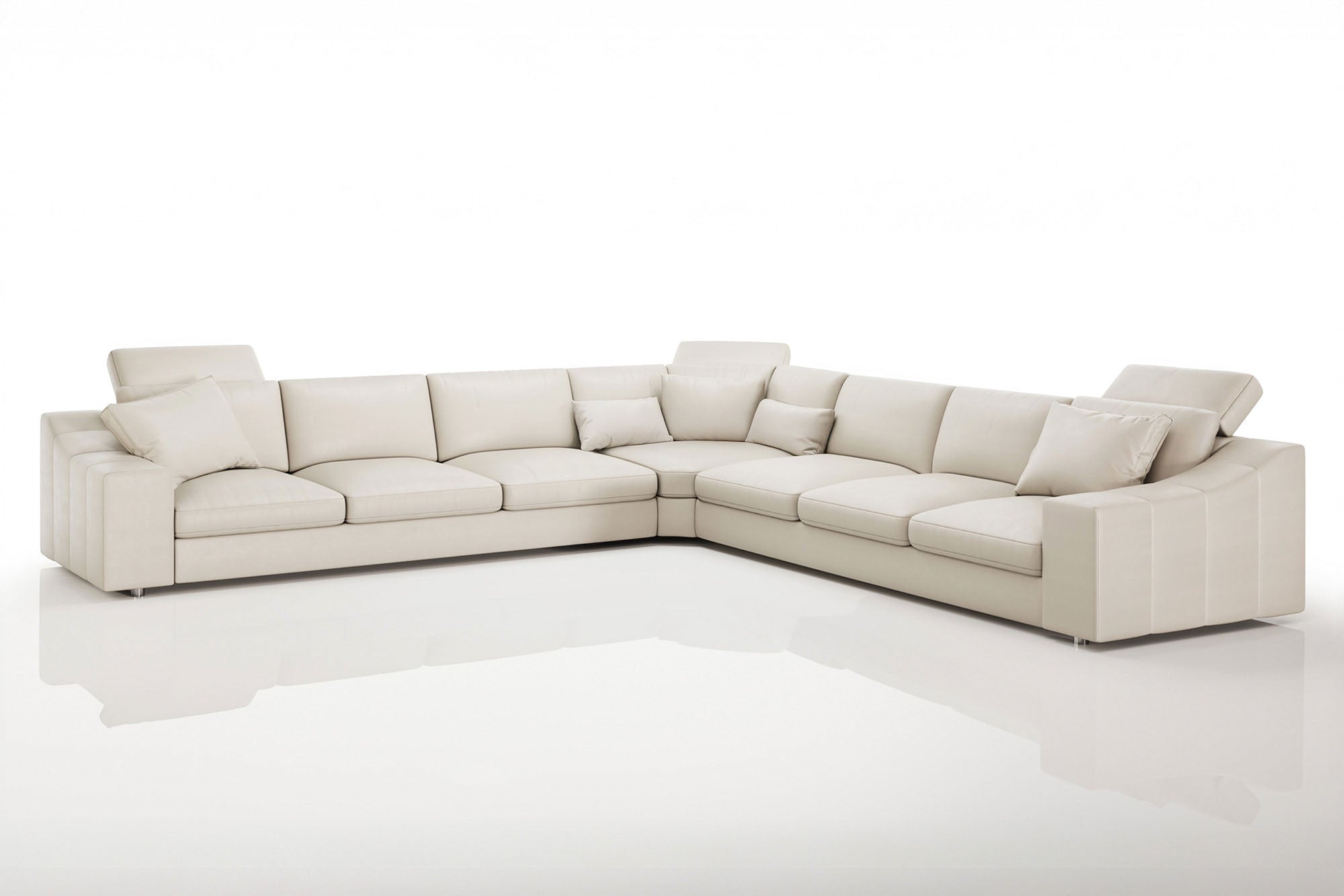 Chicago LG Modern Leather L-Sectional Large