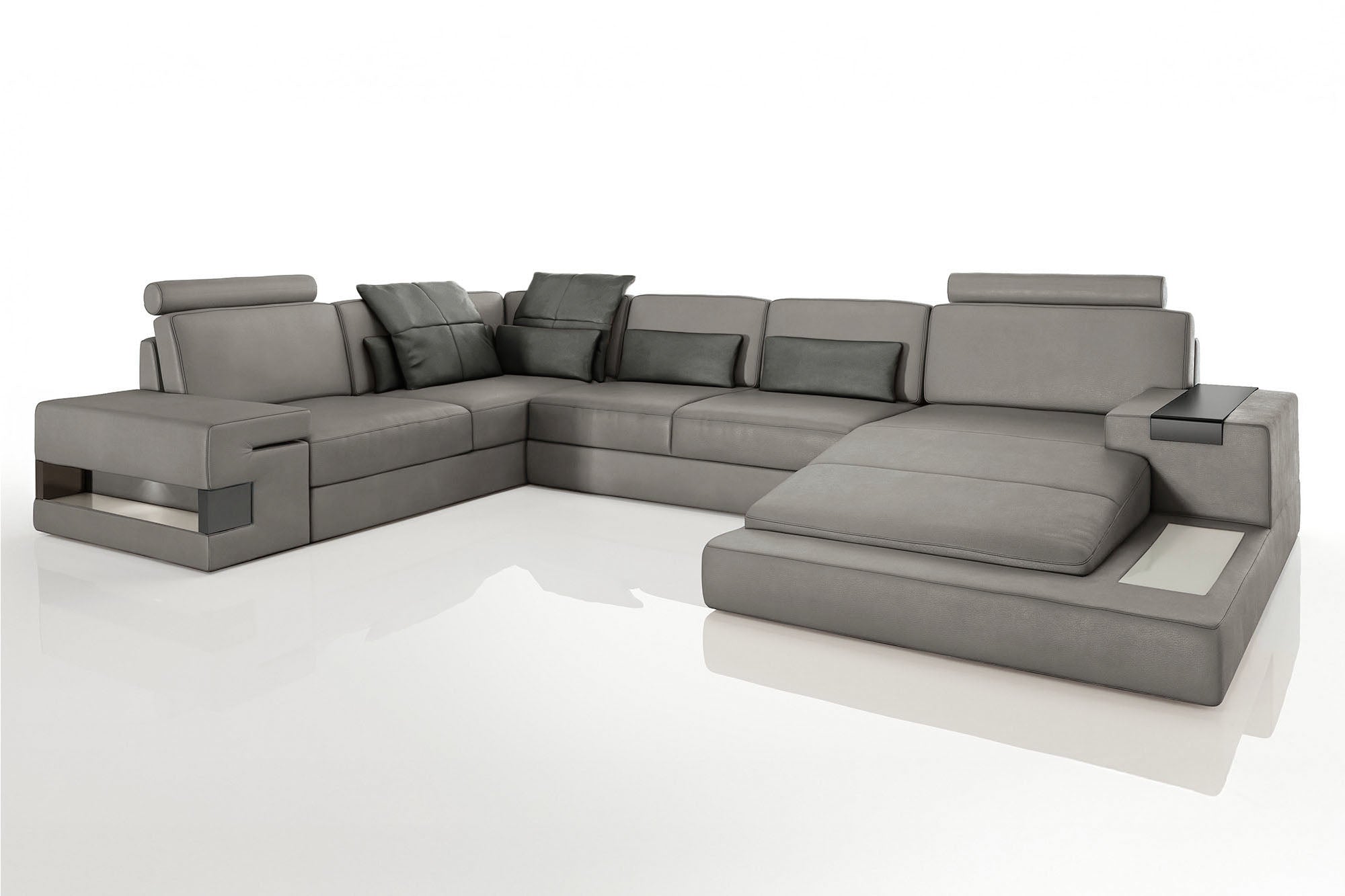 TEST Los Angeles Leather U-Chaise Sectional
