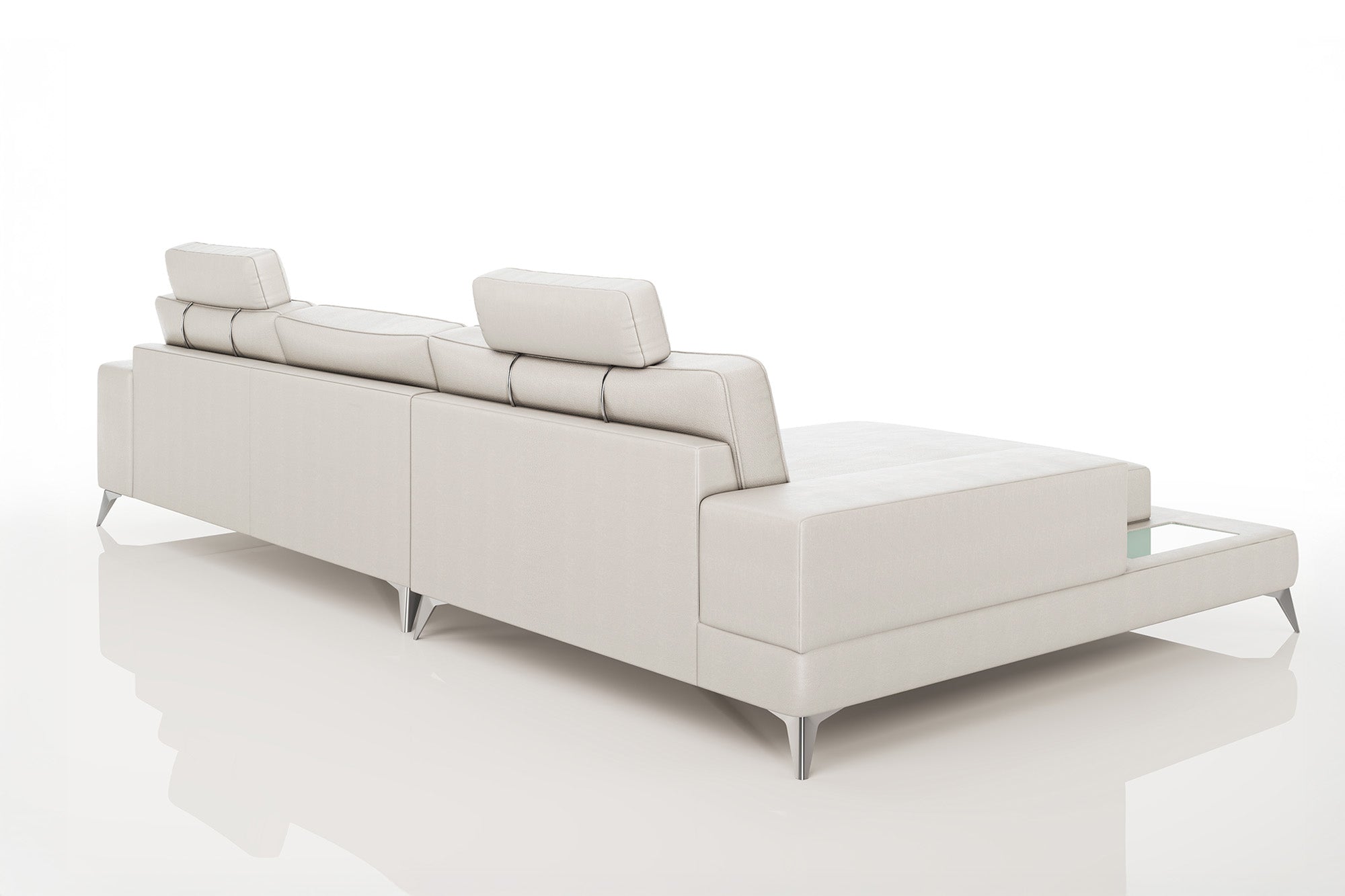 New York III Leather Chaise Sofa