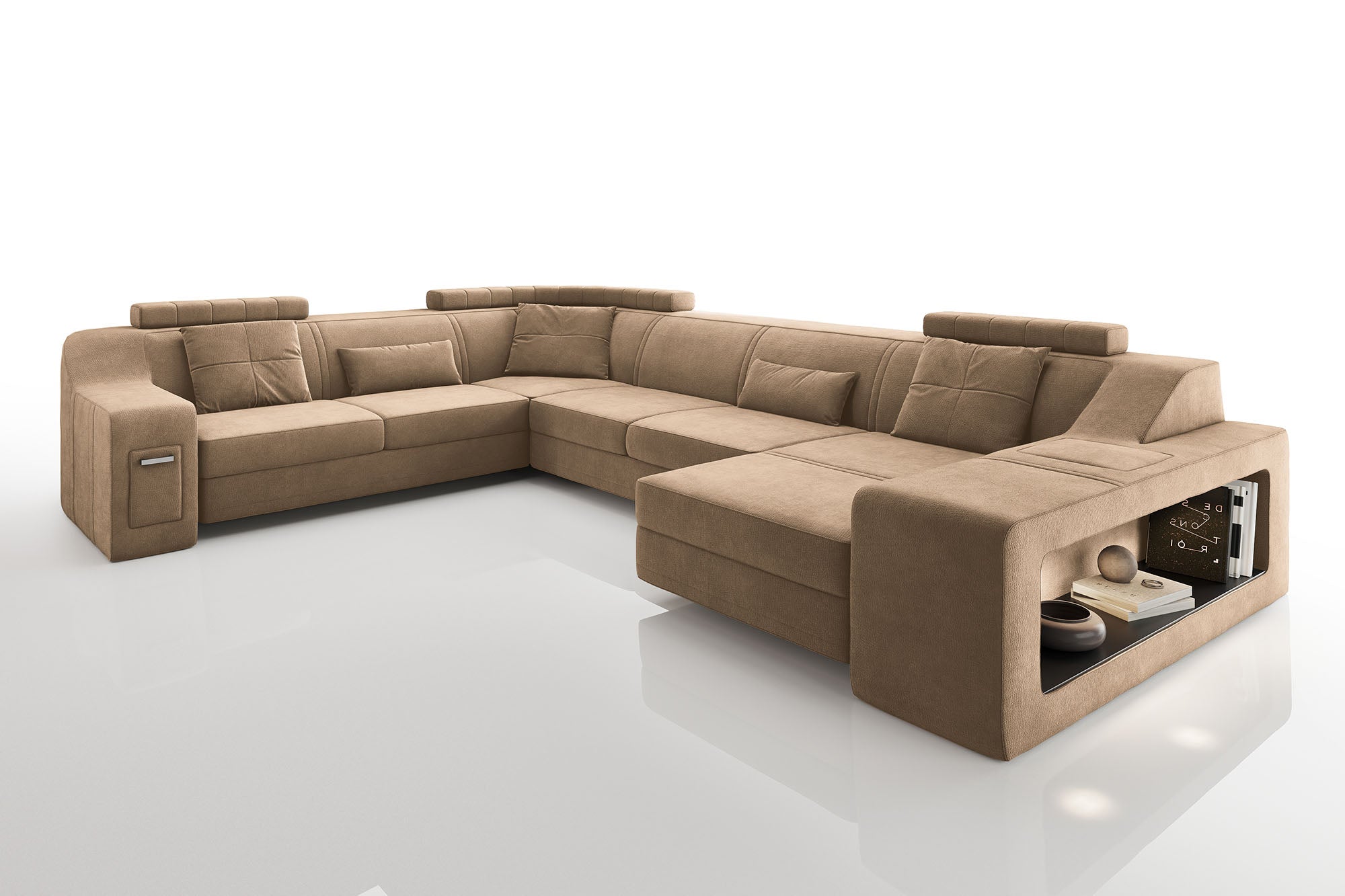 California Fabric U-Chaise Sectional