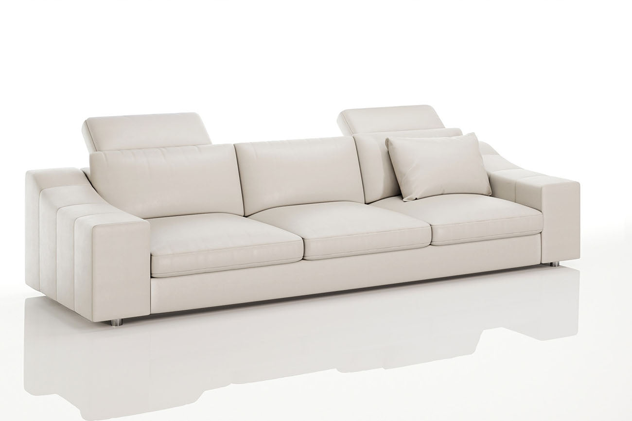 Chicago Modern Leather 3 Seater Sofa
