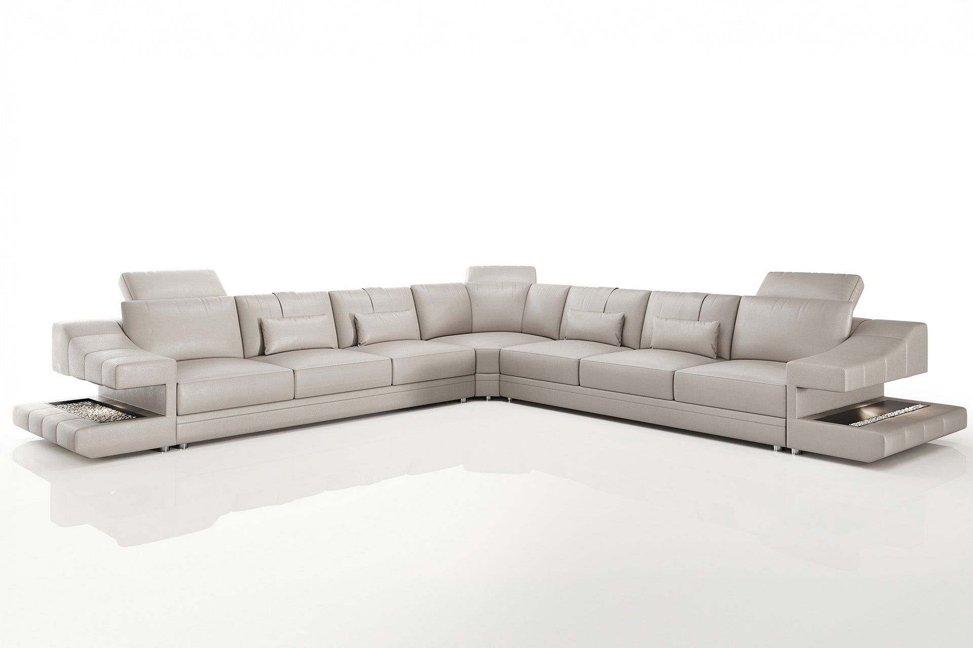 IN-STOCK Chicago LG Buffalo Full-Leather L-Sectional Large - UNBOXED
