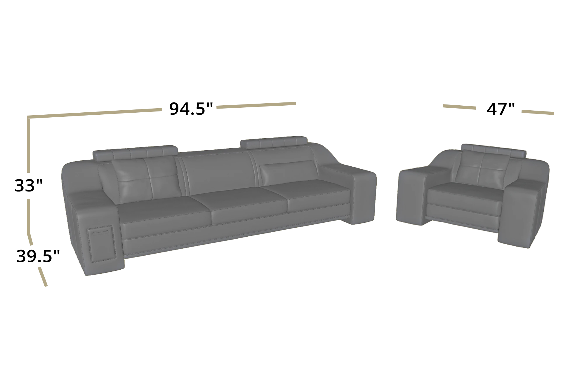California Leather Sofa Set