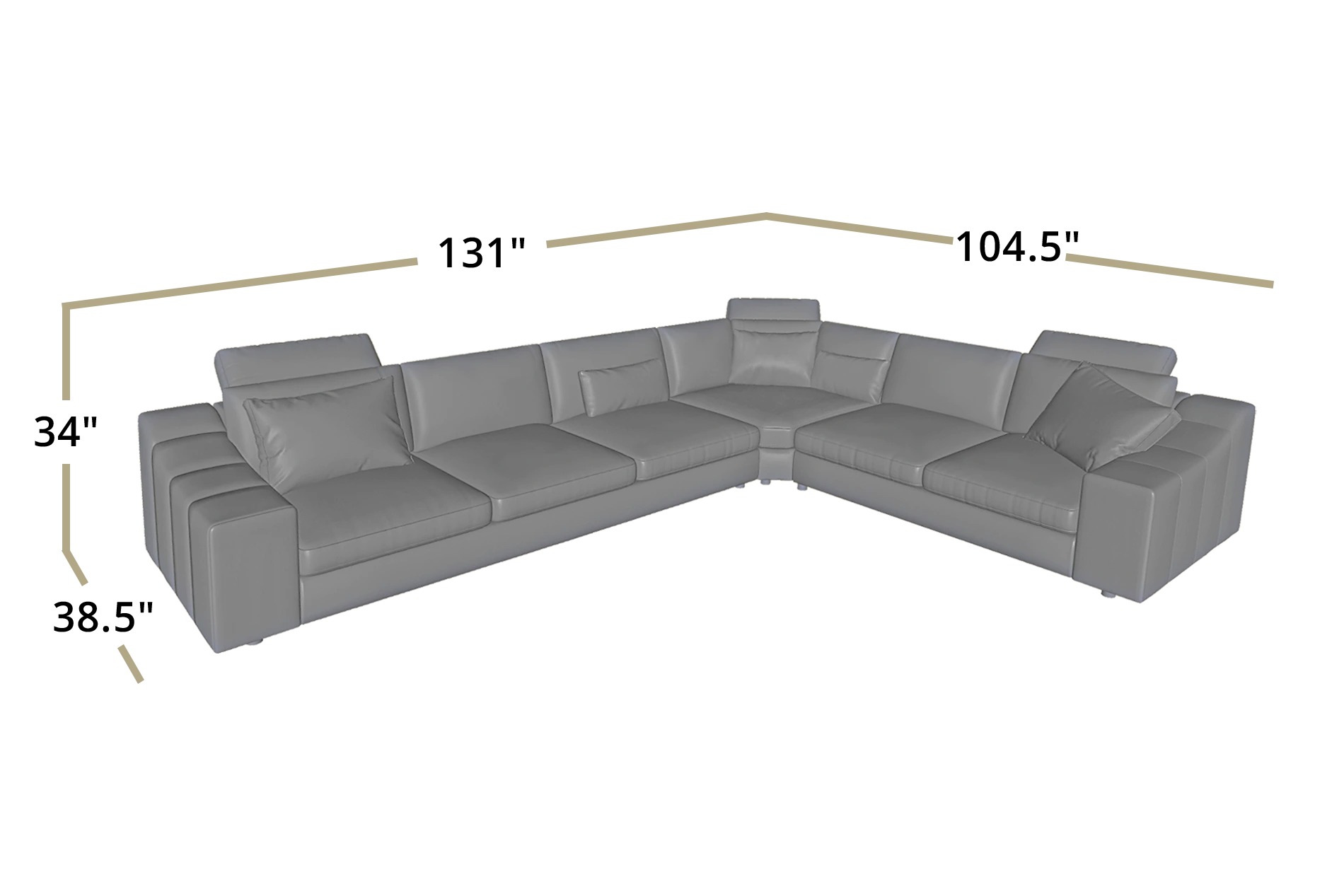 Chicago Modern Leather L-Sectional