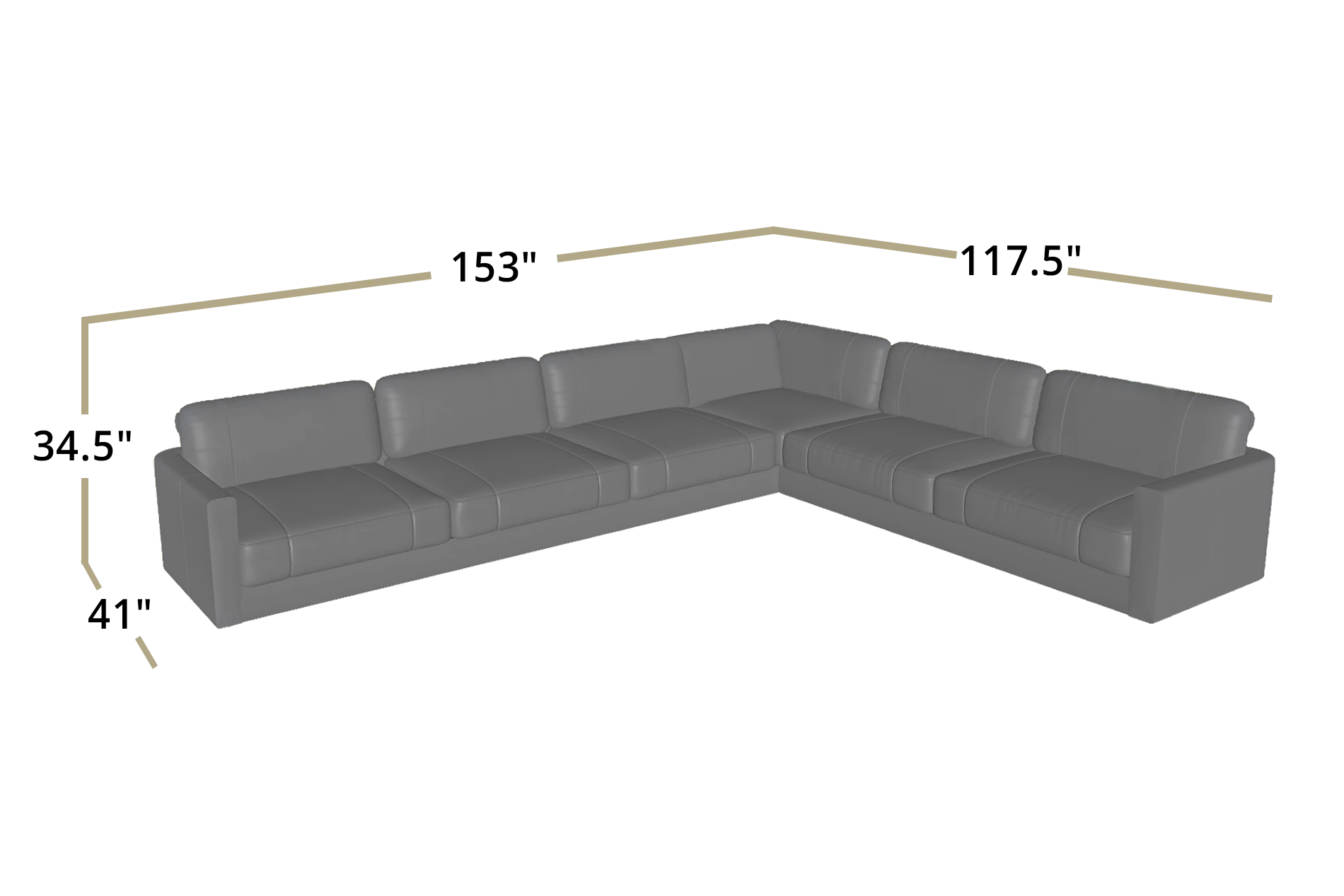 Texas LG Modern Fabric L-Sectional Large