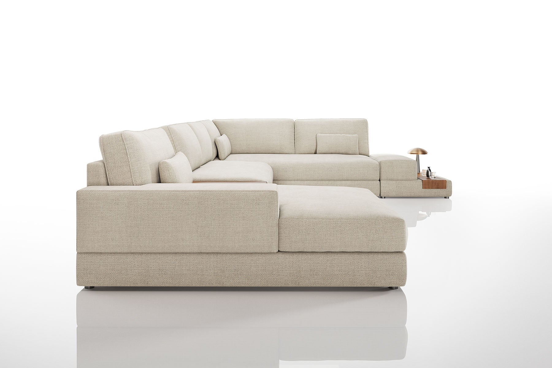 Florida LG Modern Fabric U-Chaise Sectional