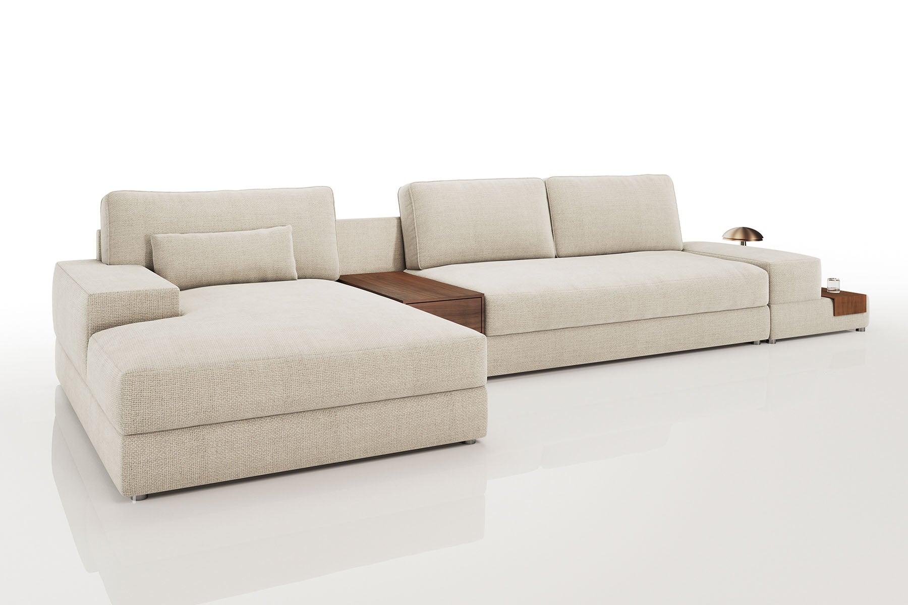 Florida Modern Fabric Chaise Sofa