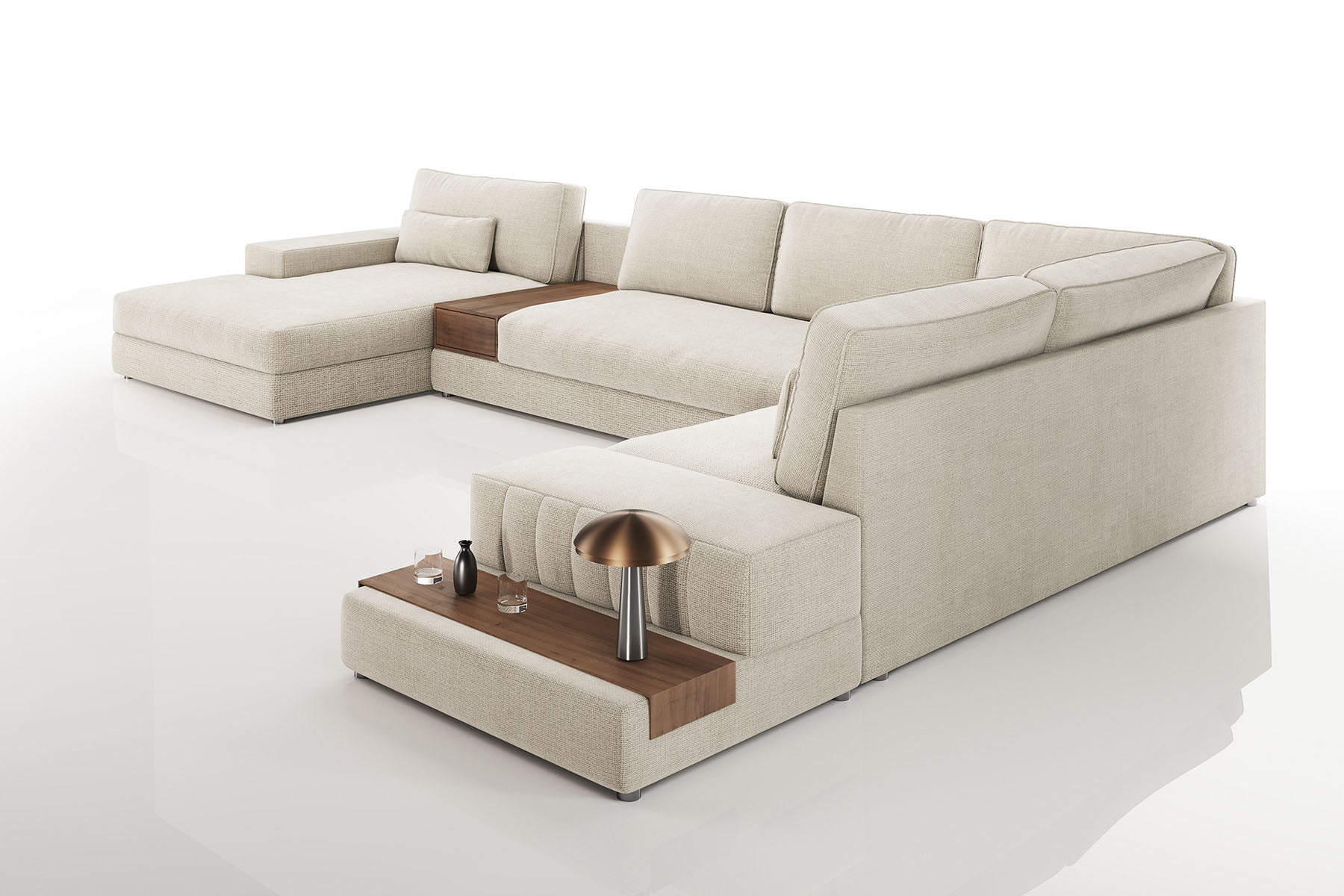 Florida LG Modern Fabric U-Chaise Sectional