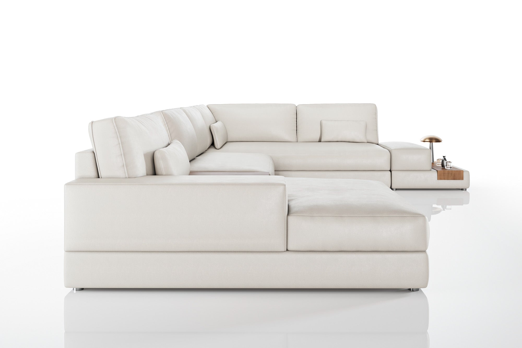 Florida LG Modern Leather U-Chaise Sectional