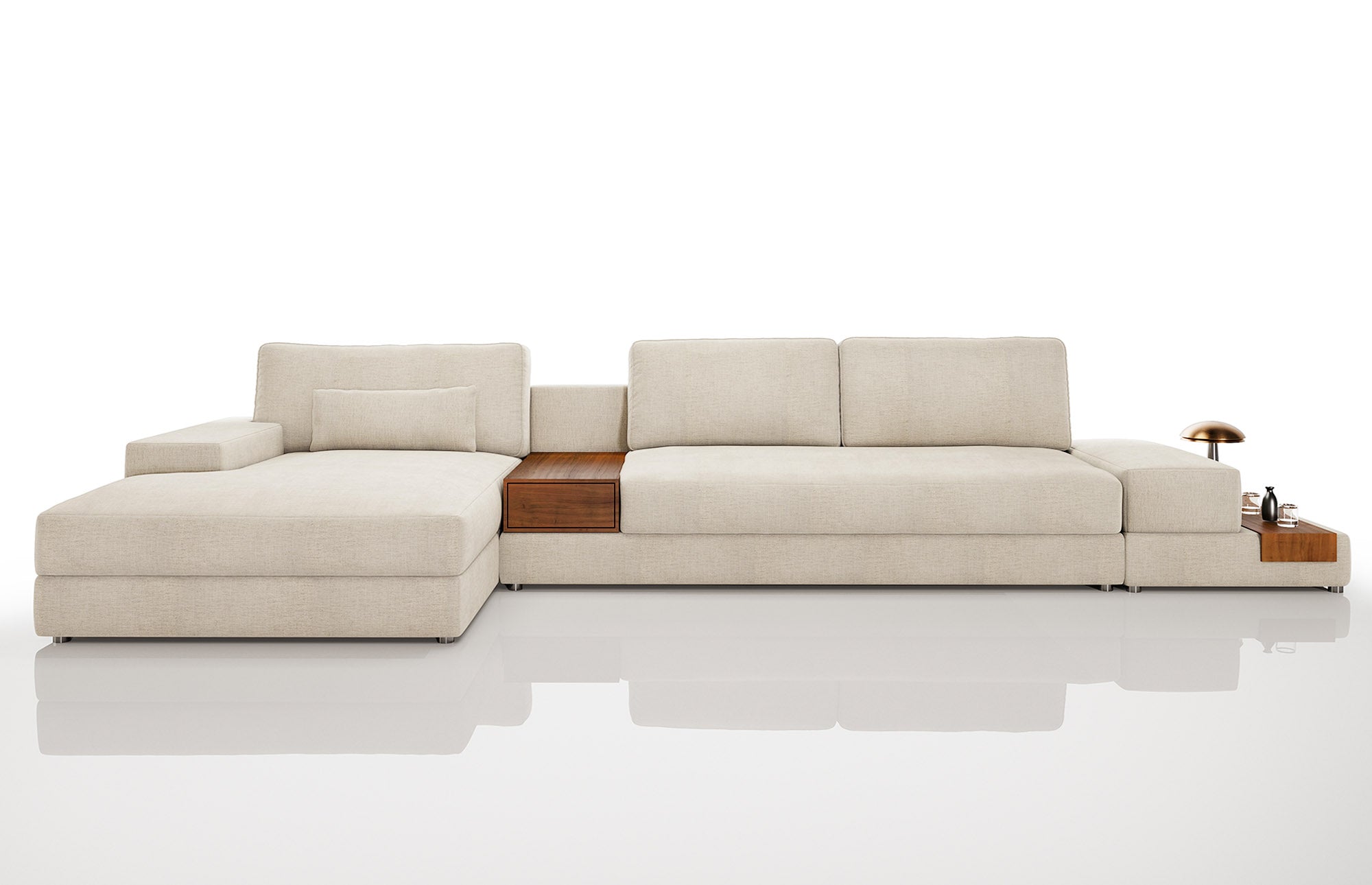 Florida Modern Fabric Chaise Sofa