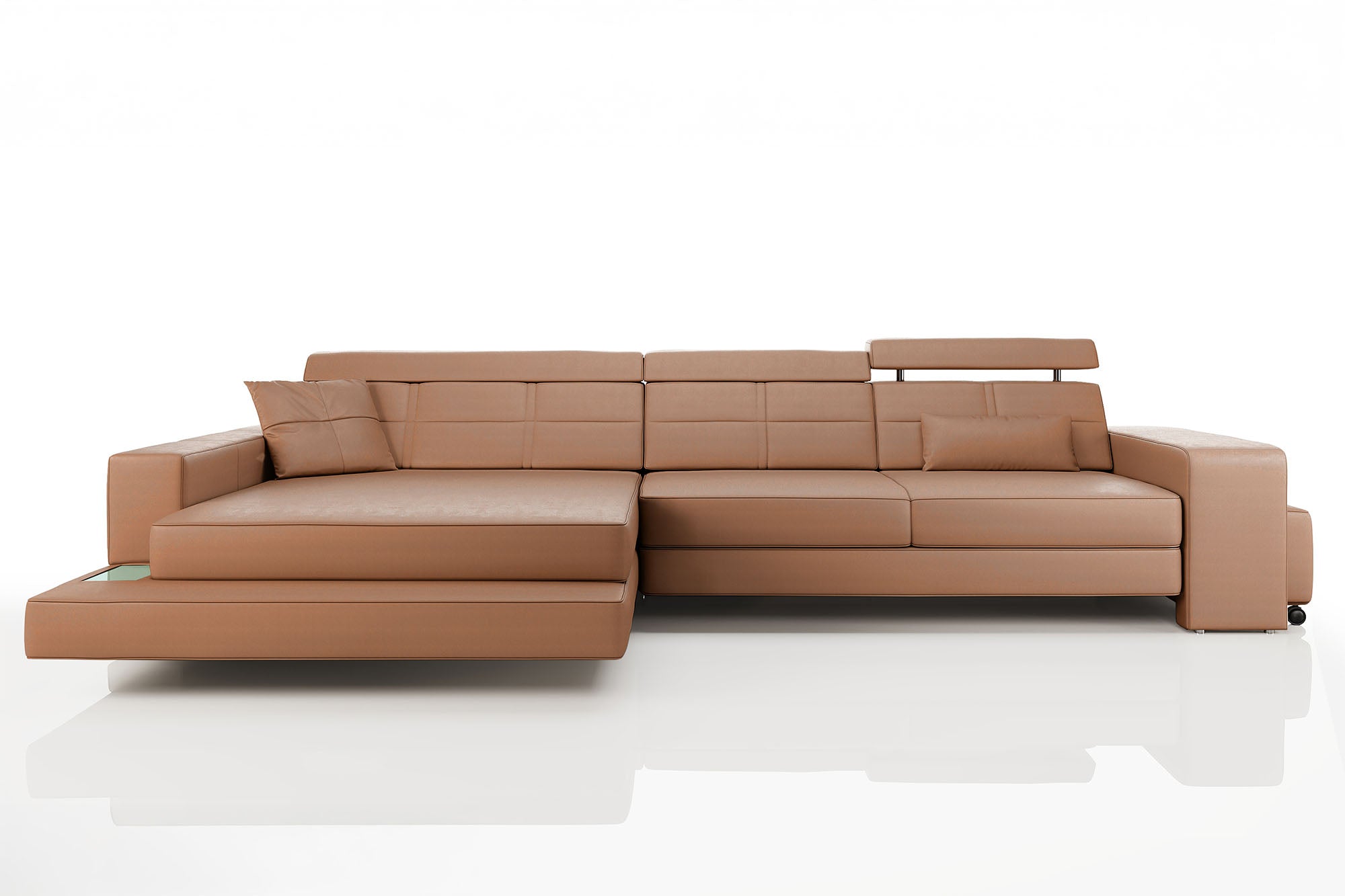 Houston III Leather Chaise Sofa