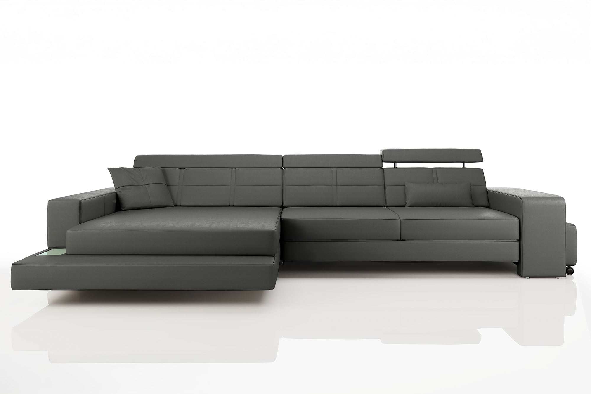 Houston III Leather Chaise Sofa
