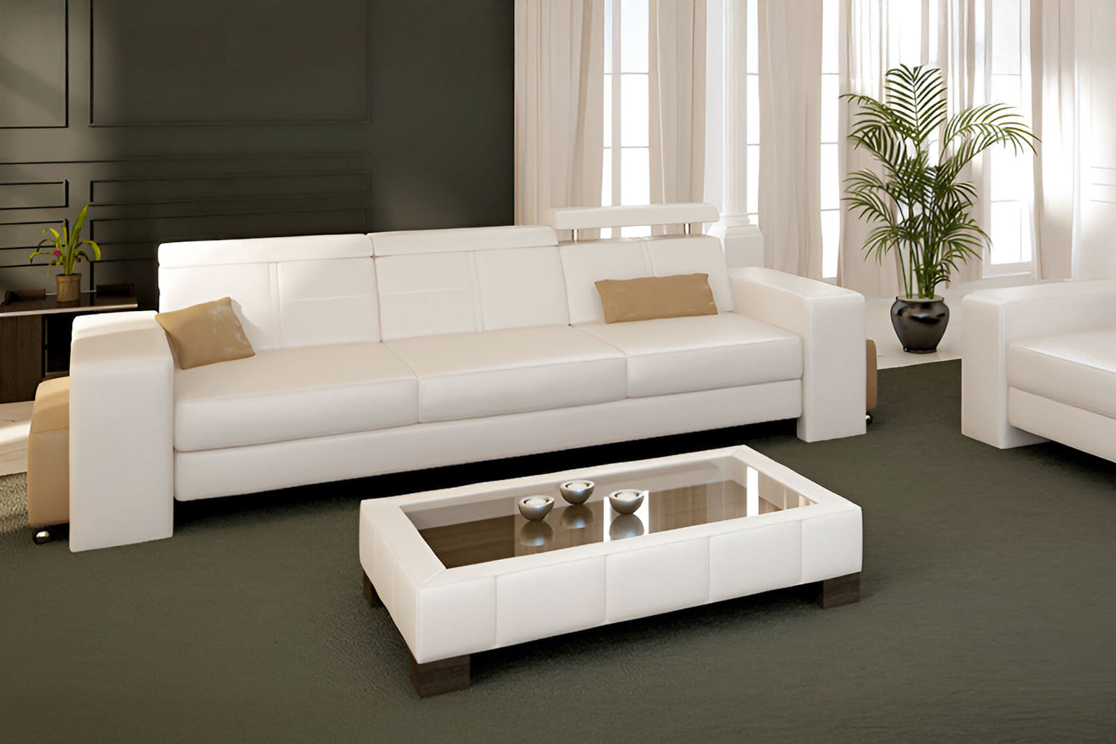 Houston Leather Sofa Set