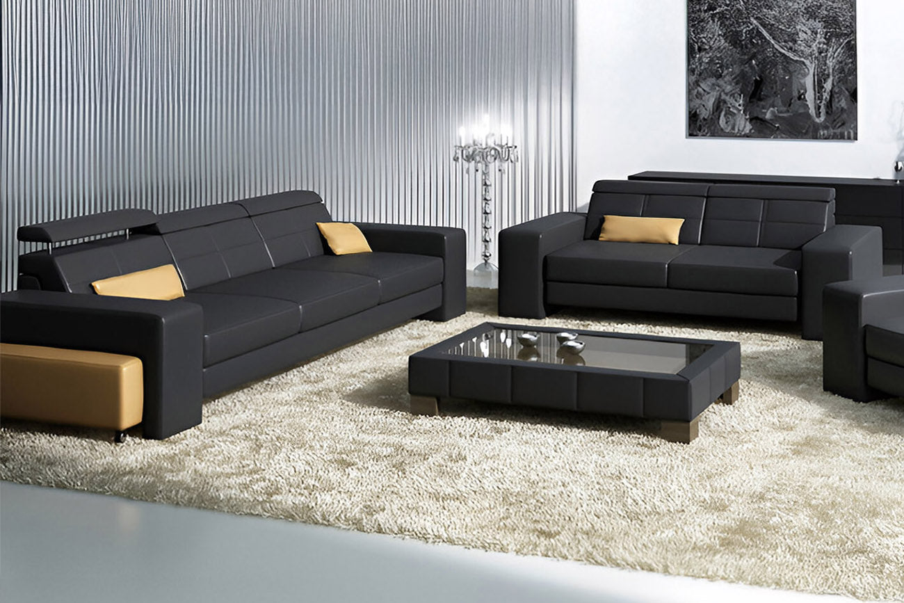 Houston Leather Sofa Set