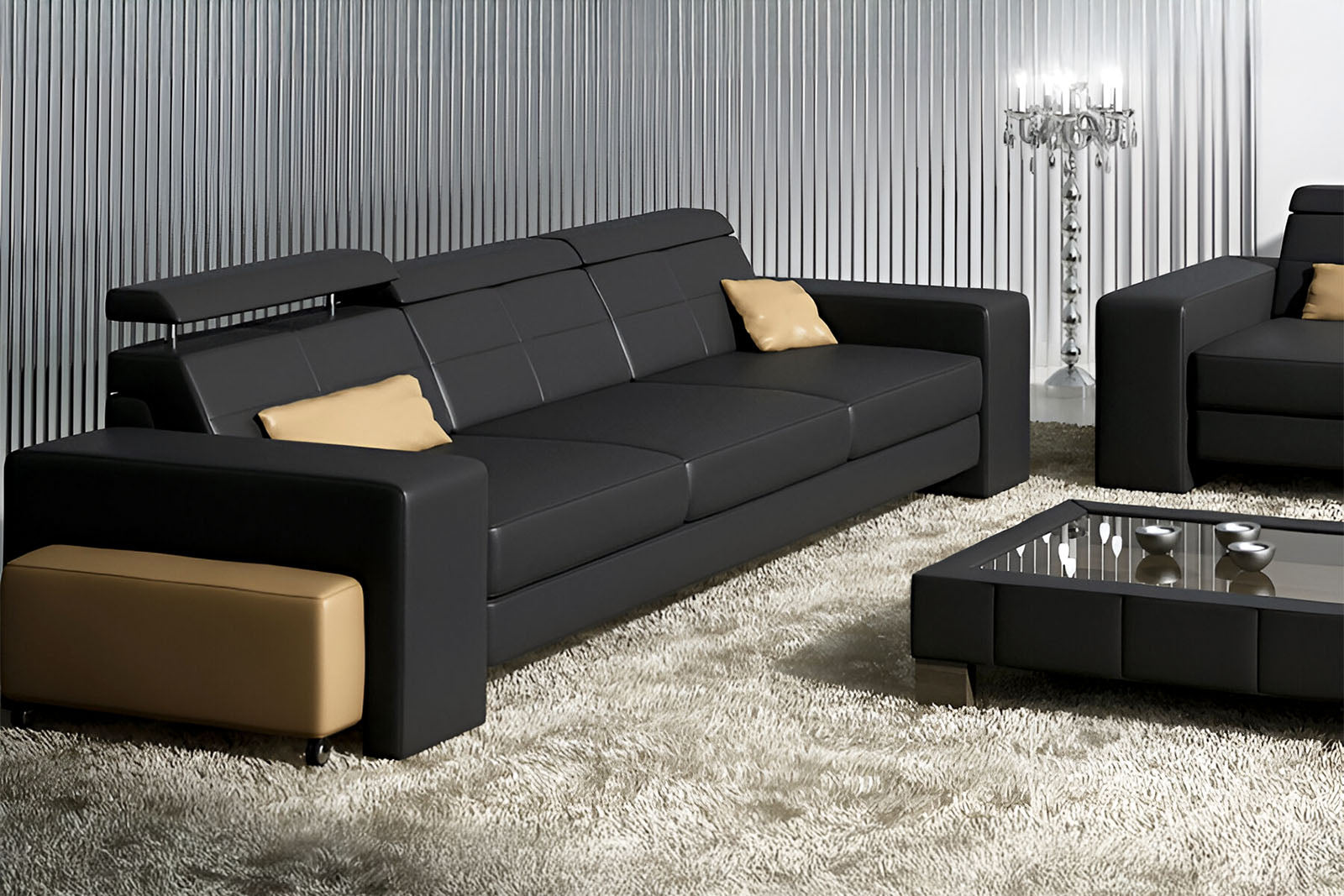 Houston Leather Sofa Set