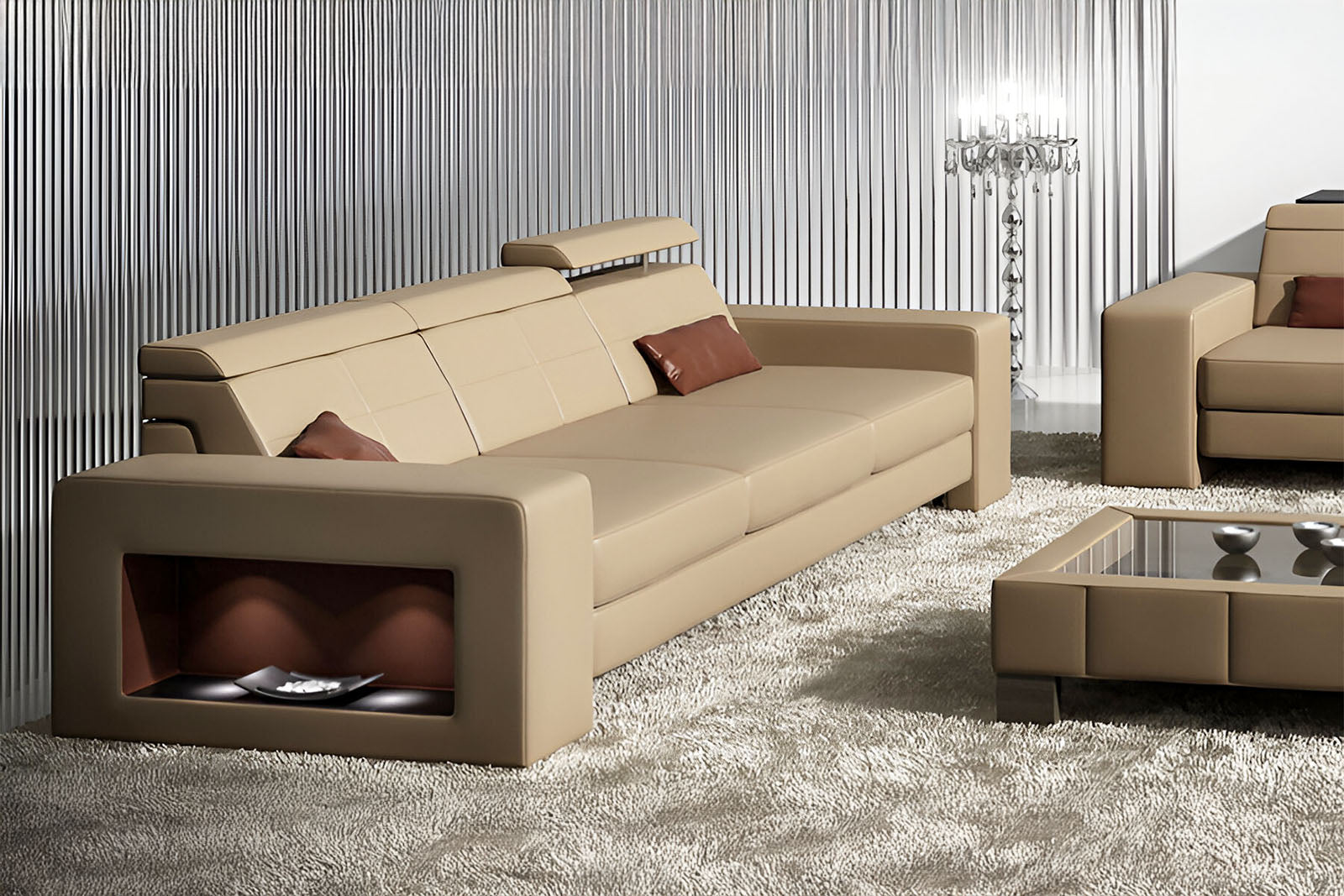 Houston Leather Sofa Set