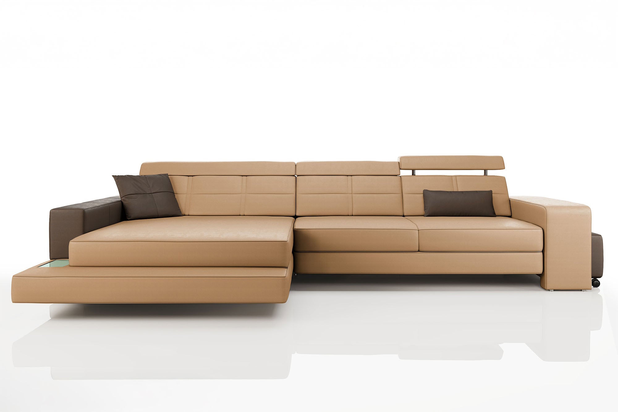 Houston III Leather Chaise Sofa