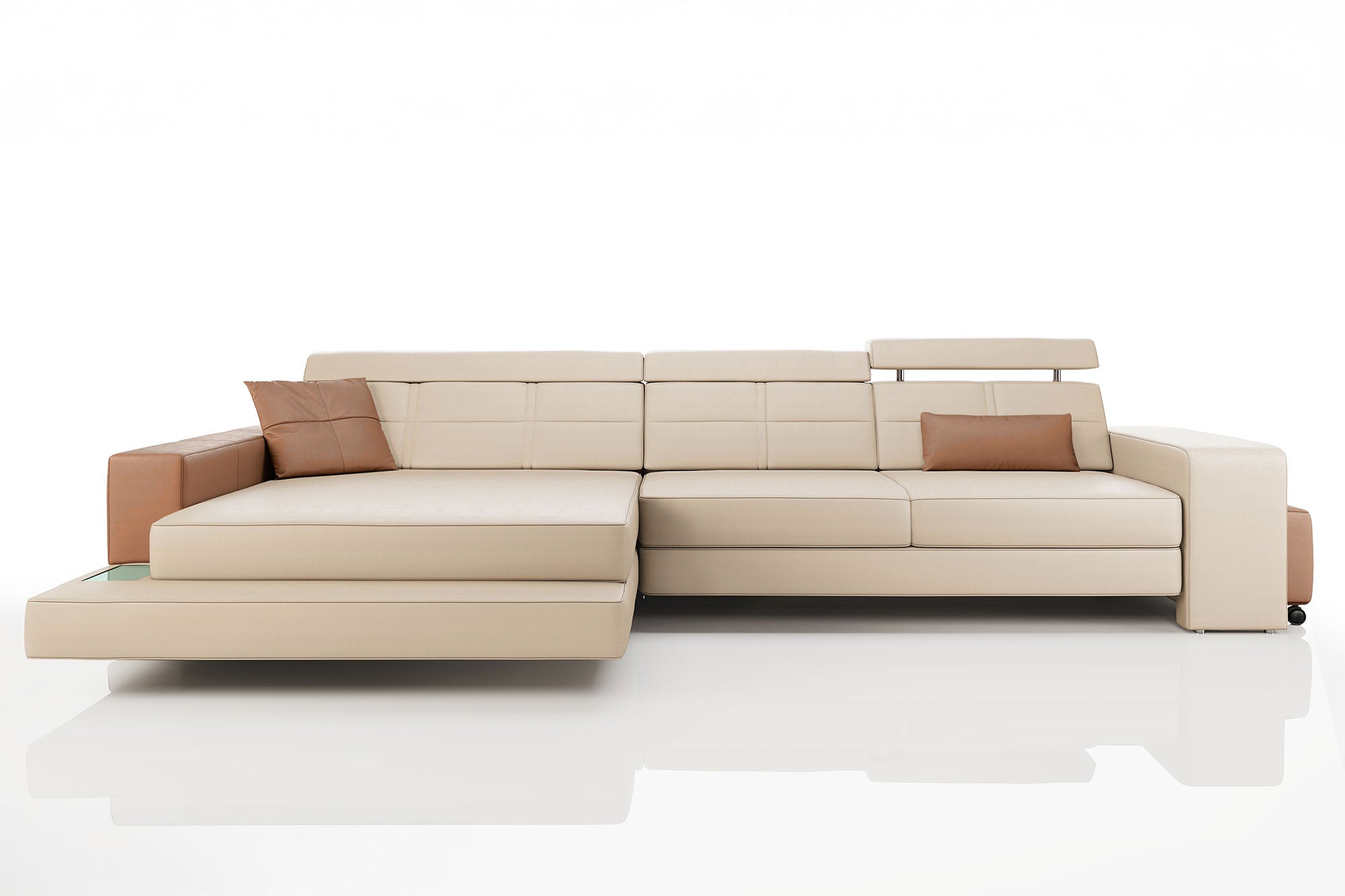 Houston III Leather Chaise Sofa