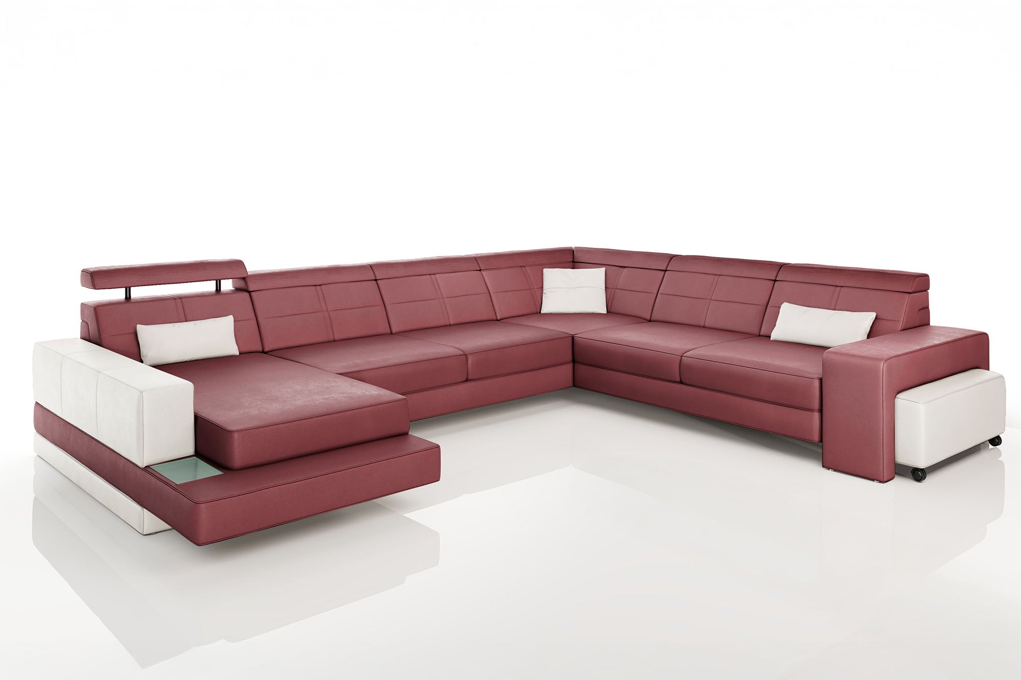 Houston Leather U-Chaise Sectional