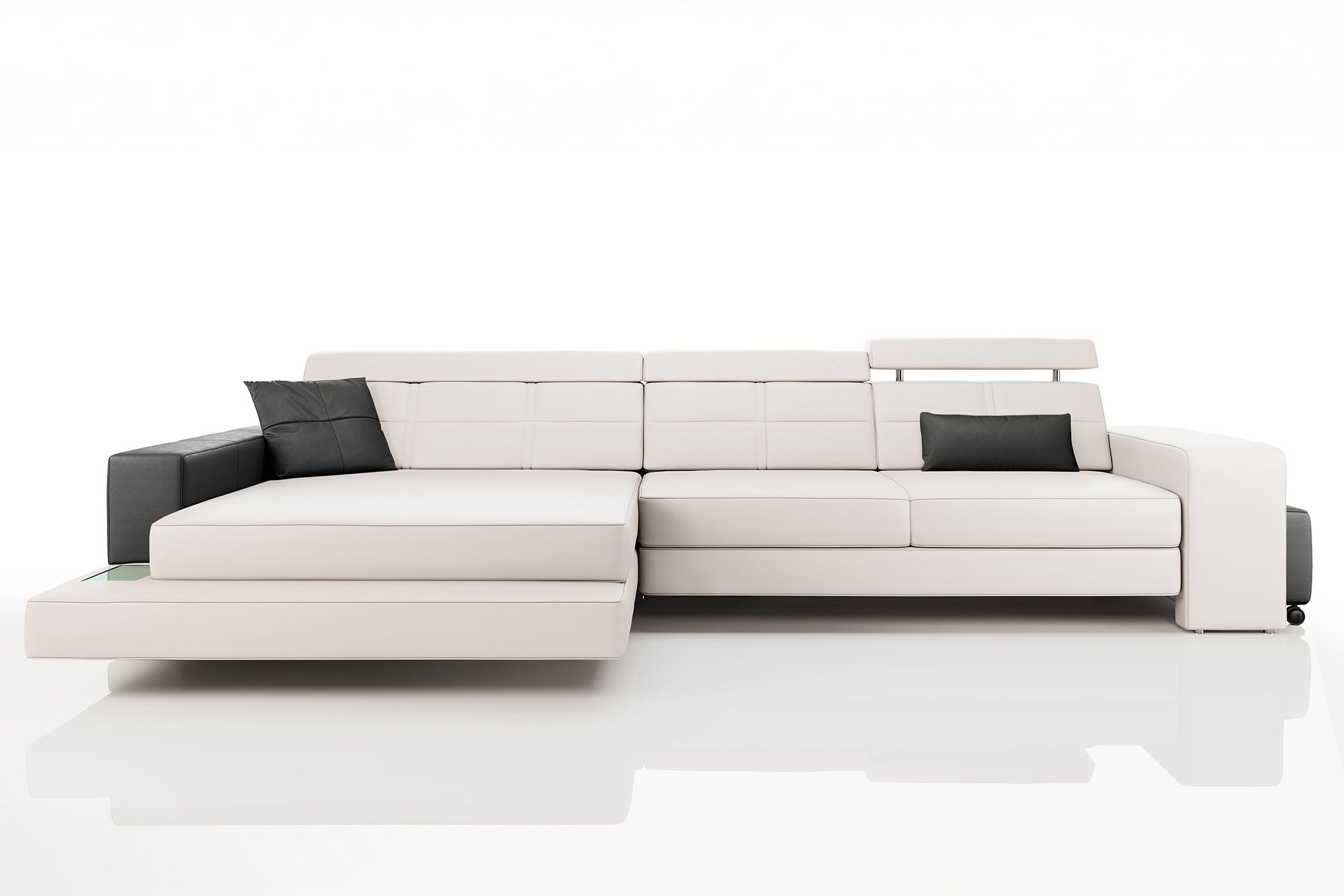 Houston III Leather Chaise Sofa