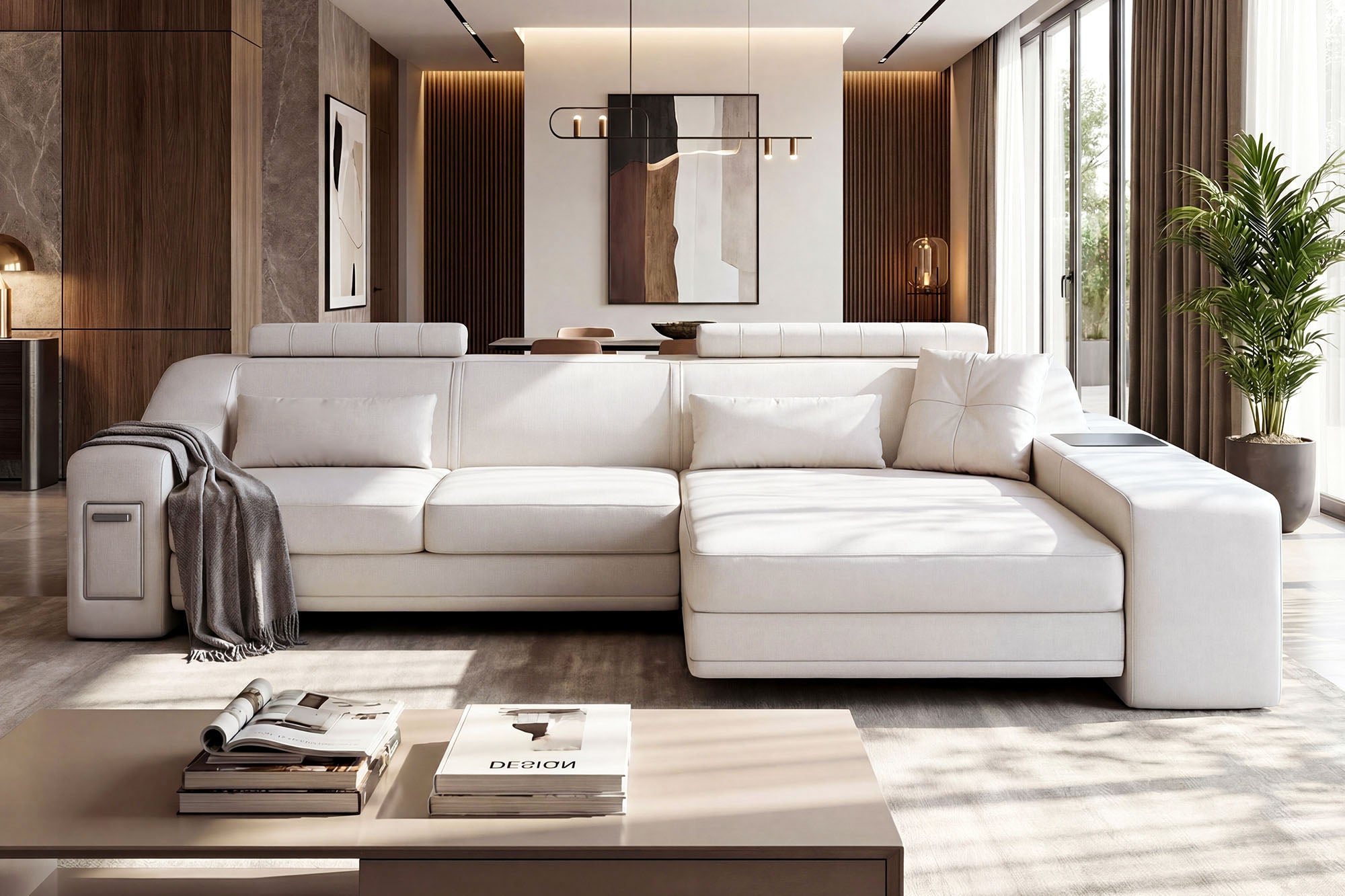 California IV Leather Chaise Sofa