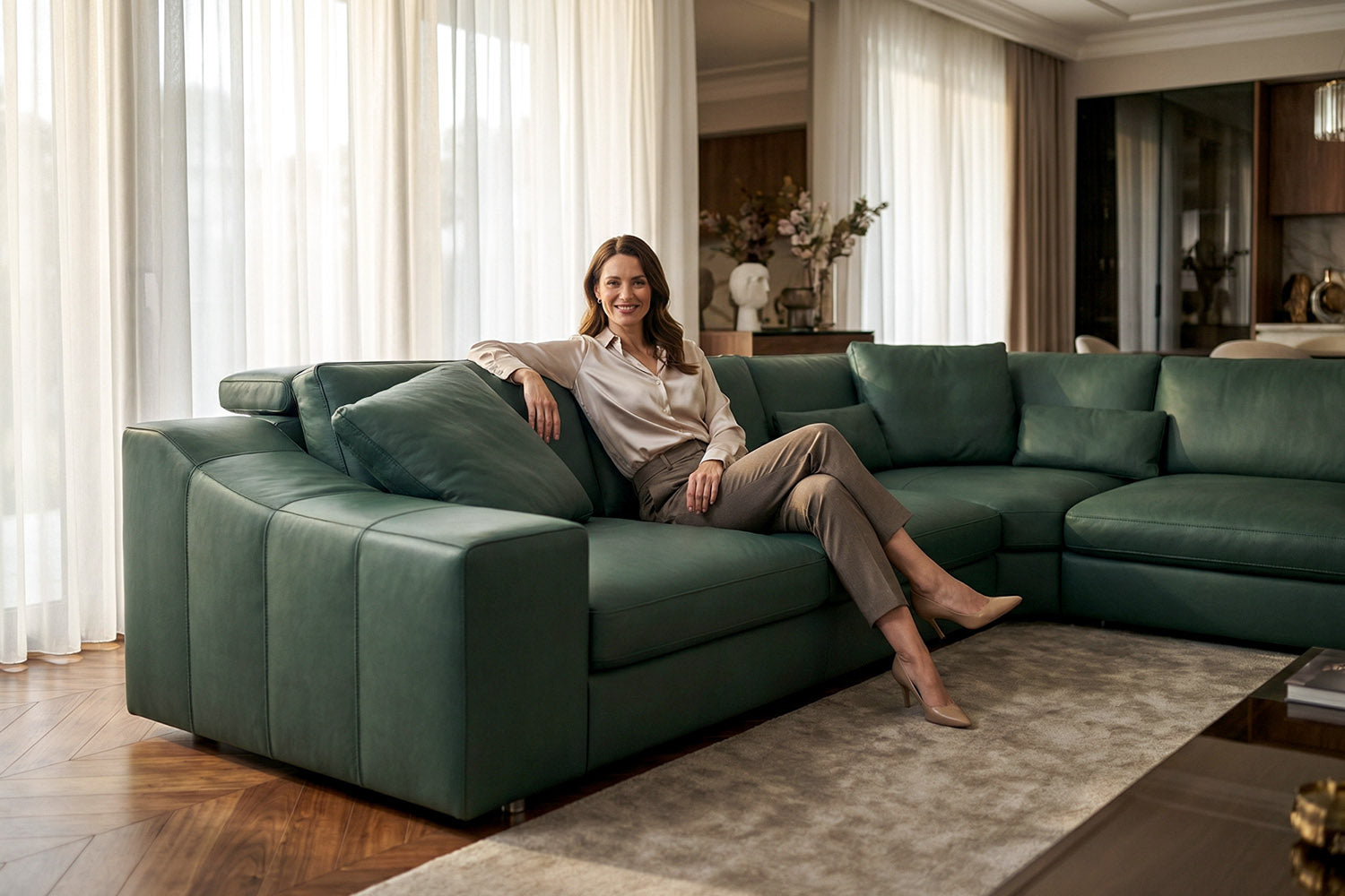 Chicago Modern Leather L-Sectional