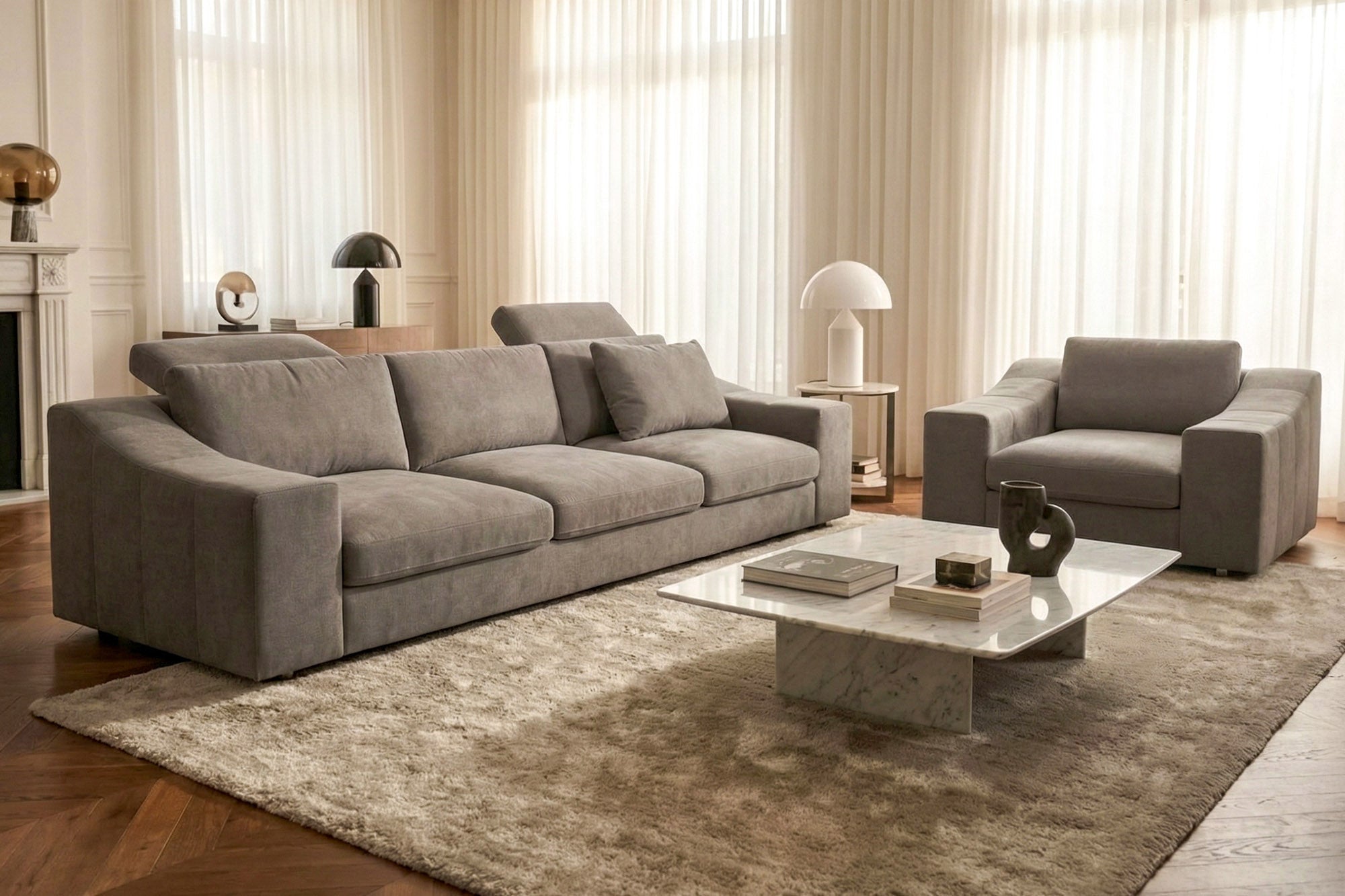 Chicago Modern Fabric Sofa Set