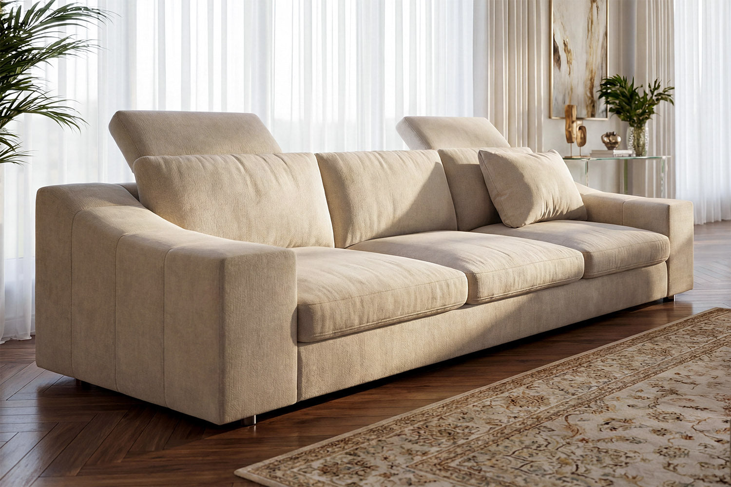 Chicago Modern Fabric 3 Seater Sofa