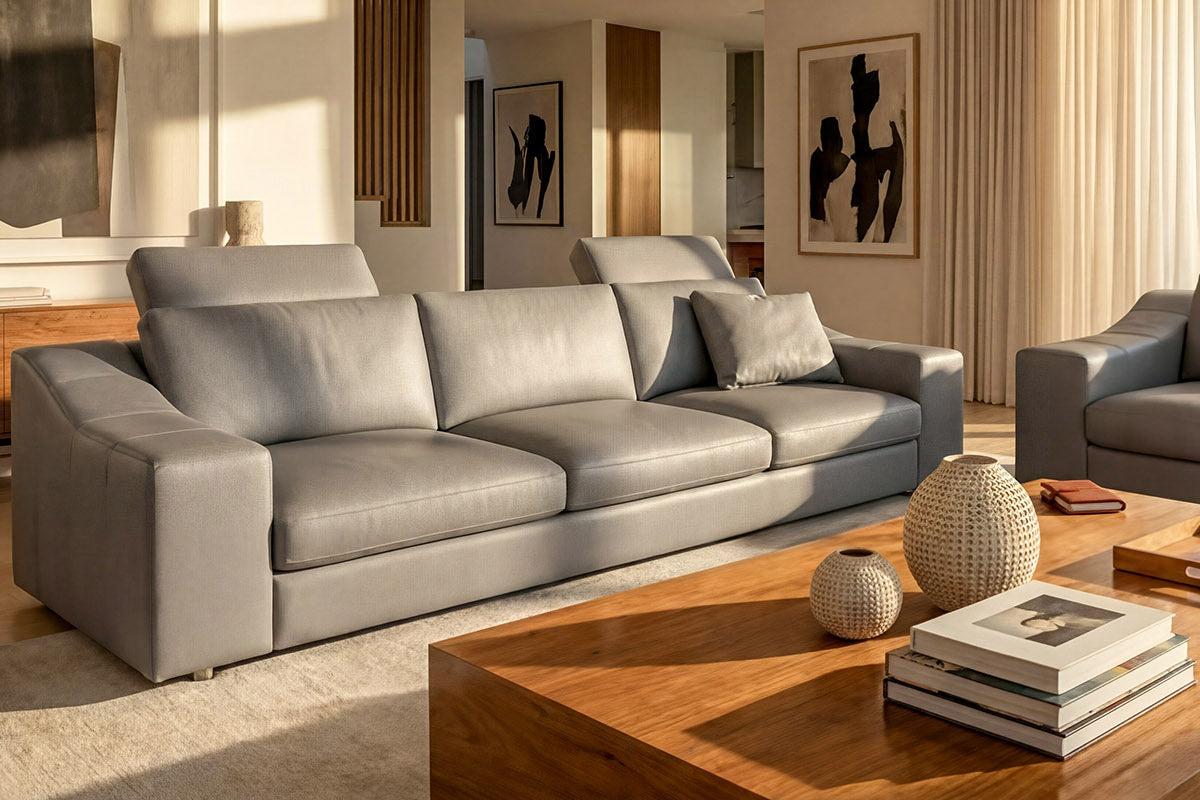 Chicago Modern Leather 3 Seater Sofa