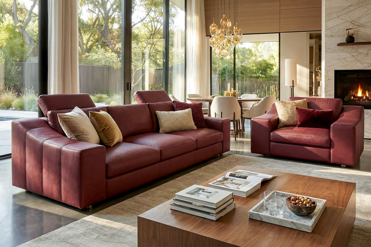Chicago Modern Leather Sofa Set