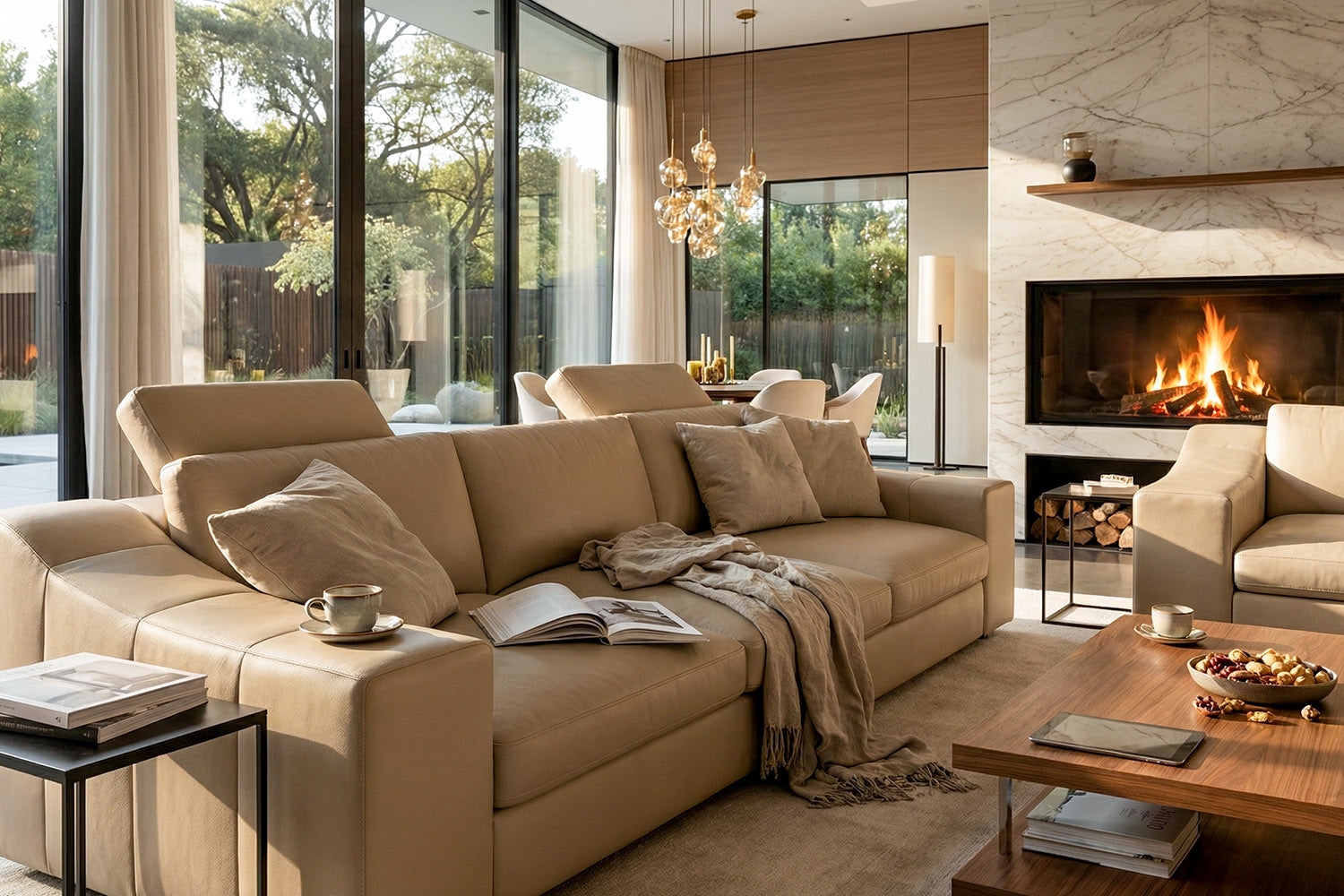 Chicago Modern Leather Sofa Set