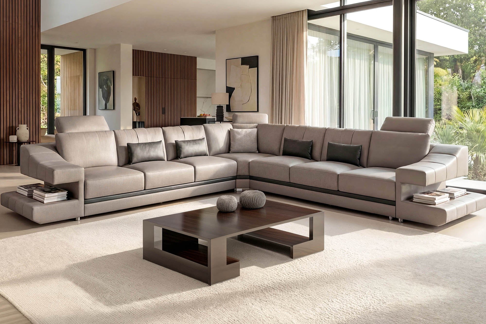 Chicago LG Leather L-Sectional Large