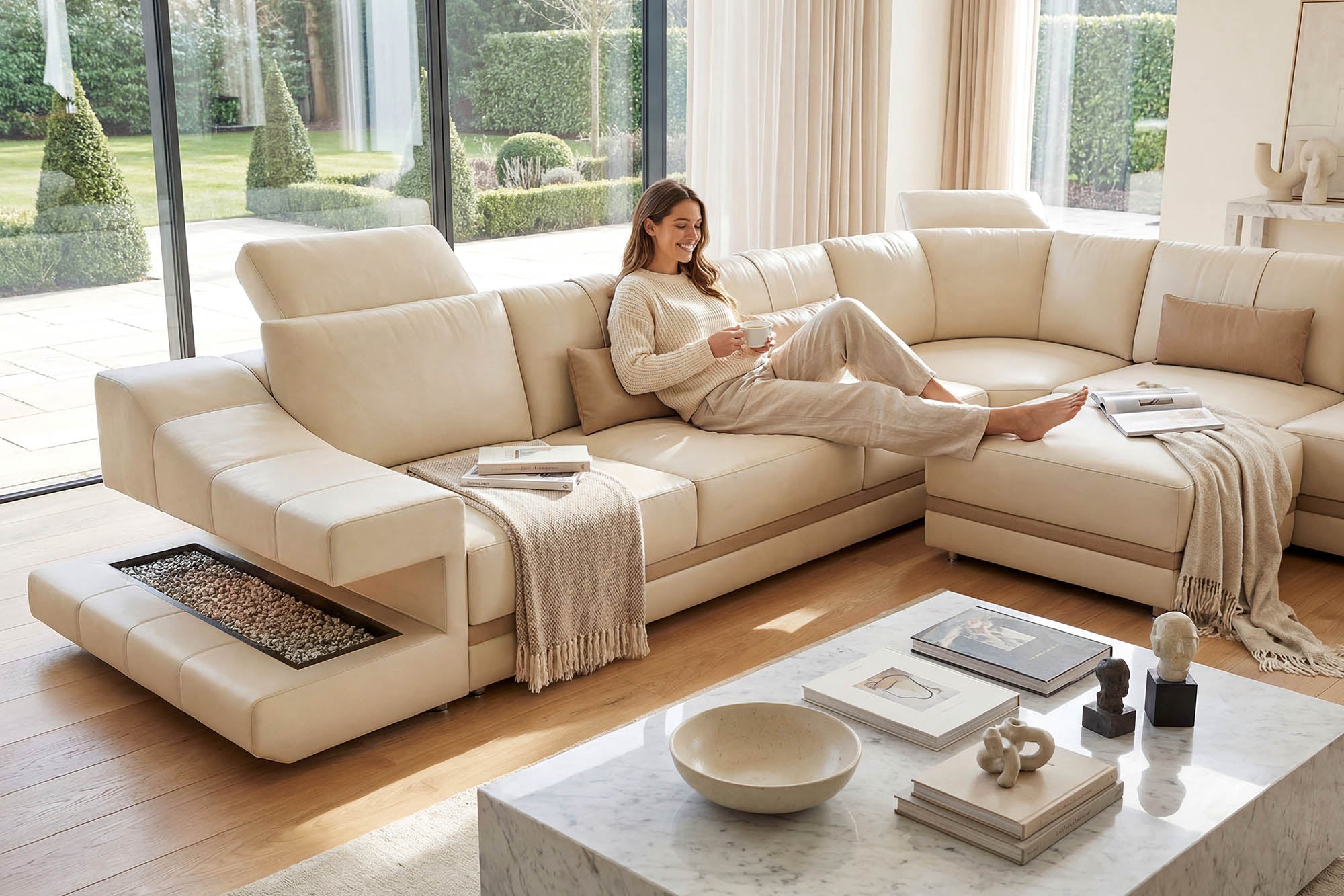 Chicago LG Leather L-Sectional Large