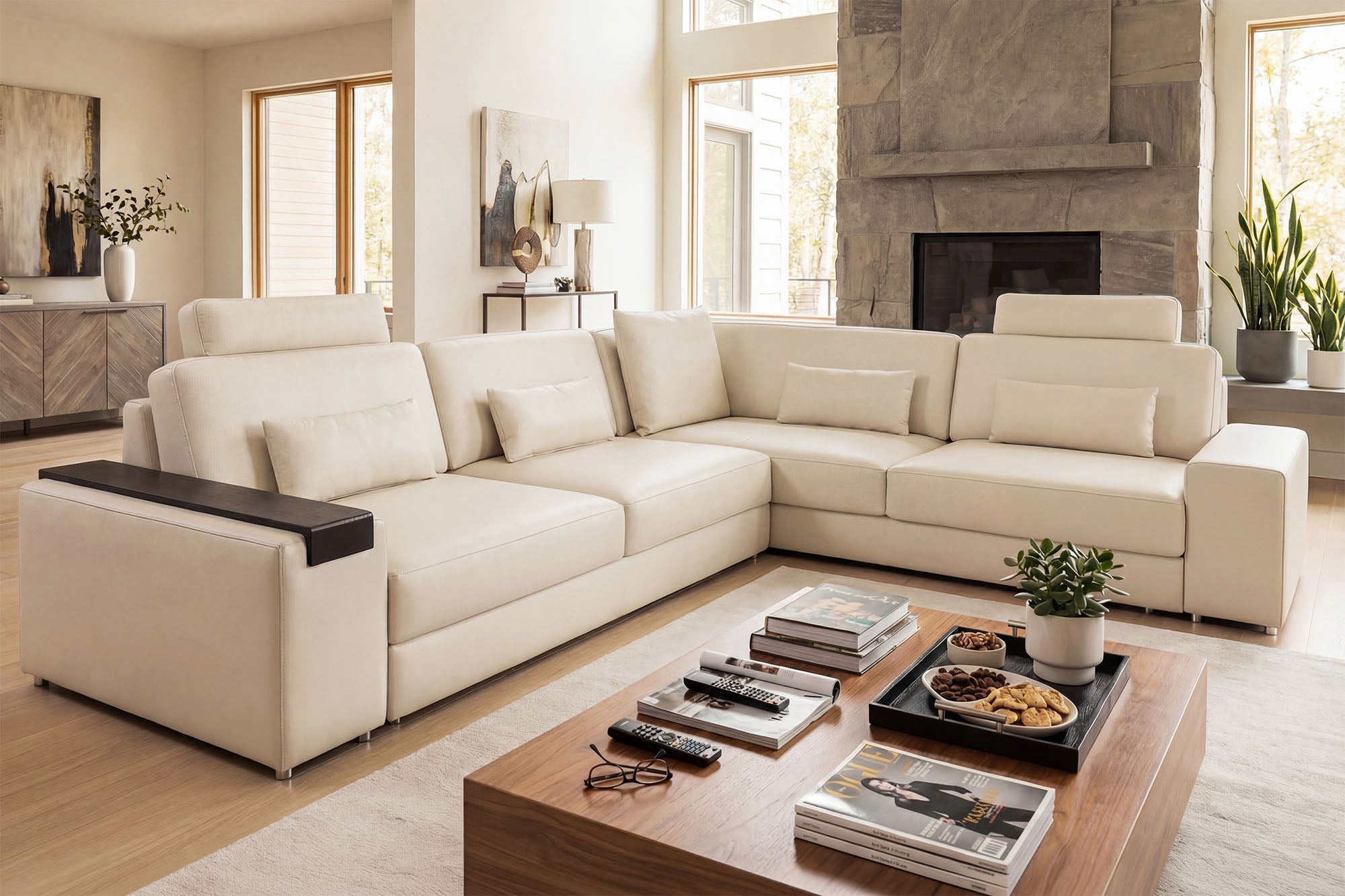 Los Angeles II Modern Leather L-Sectional