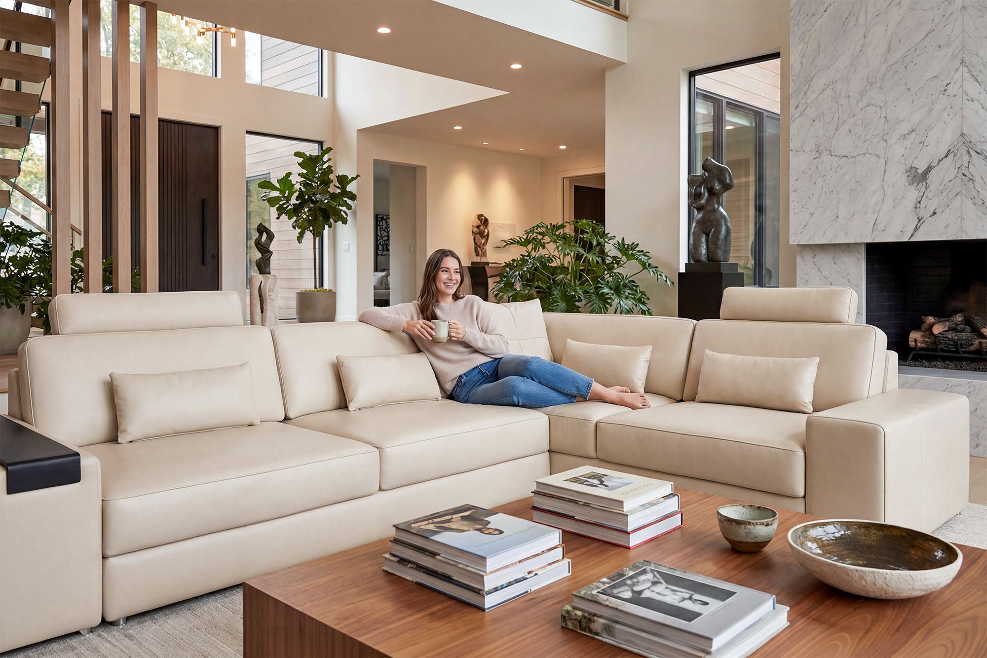 Los Angeles II Modern Leather L-Sectional