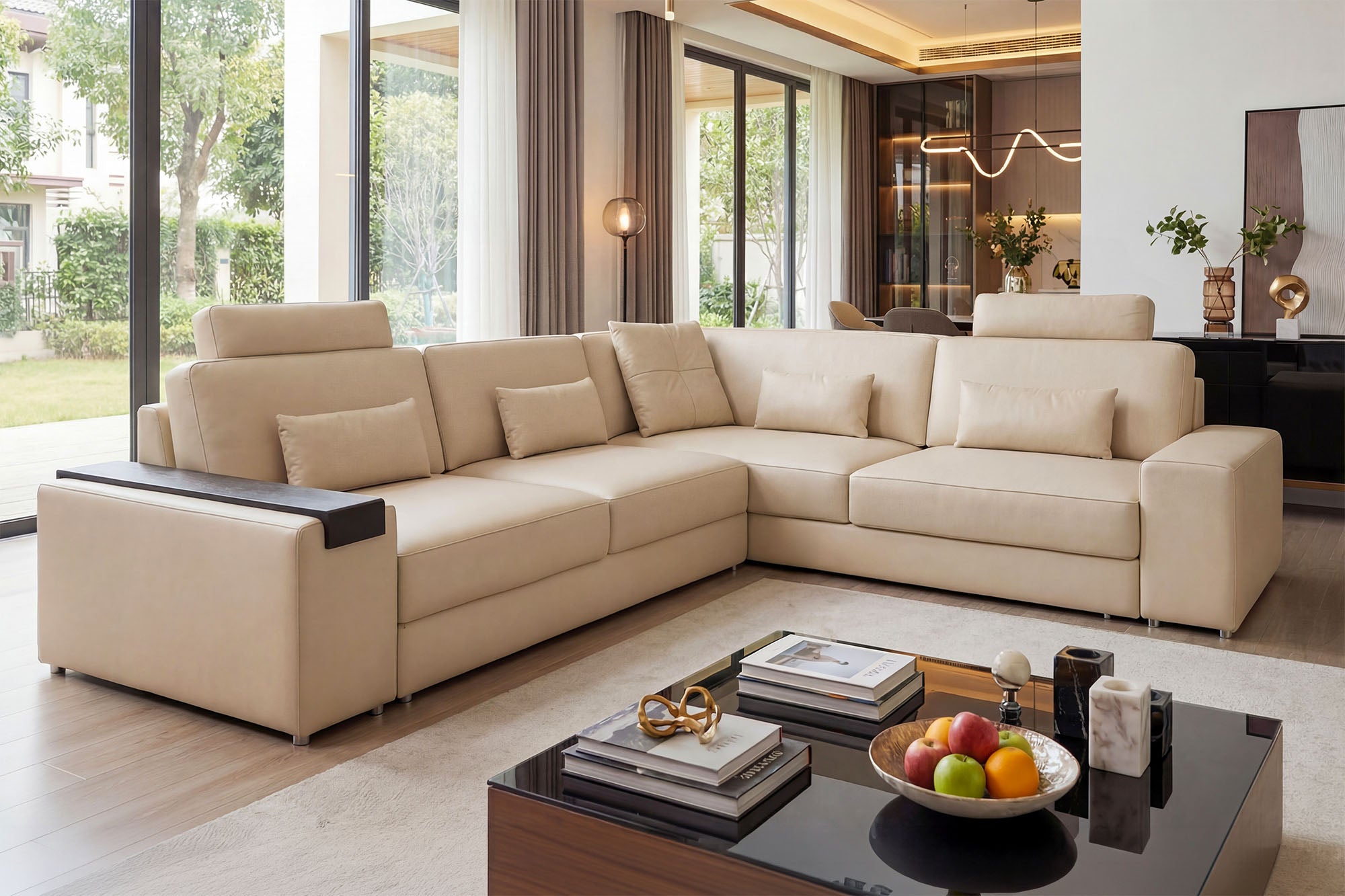 Los Angeles II Modern Leather L-Sectional