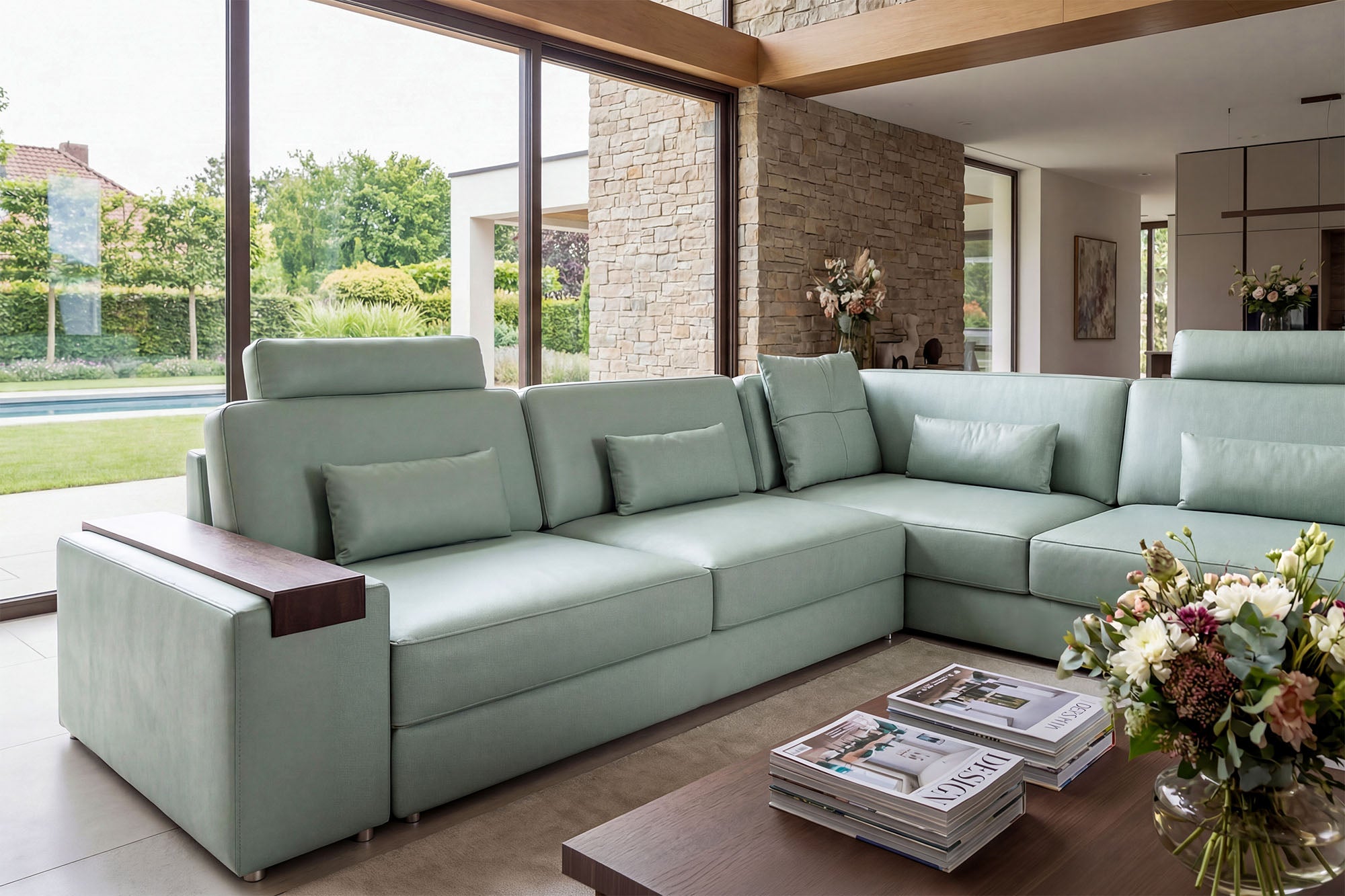 Los Angeles II Modern Leather L-Sectional
