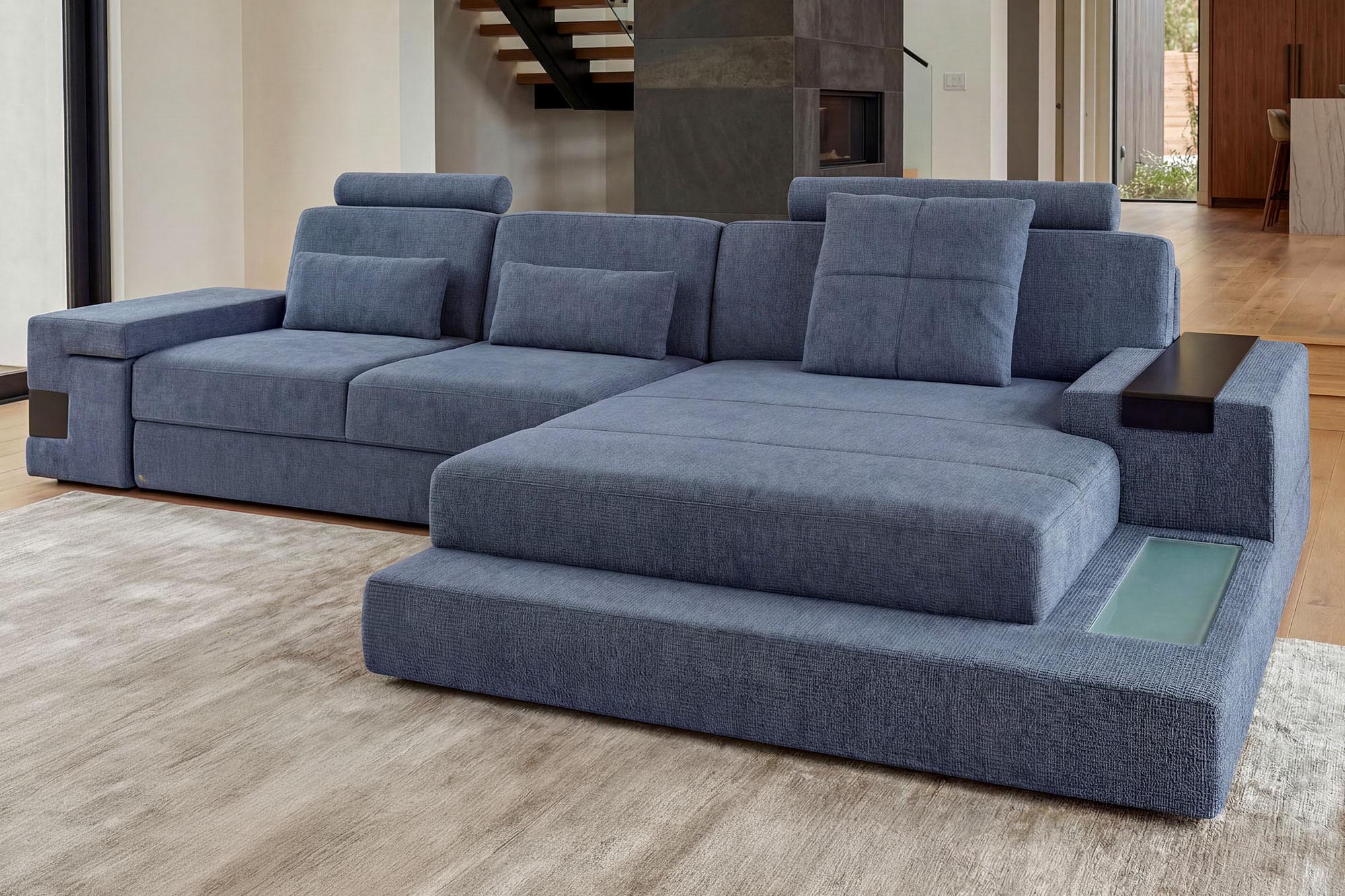 Los Angeles III Fabric Chaise Sofa