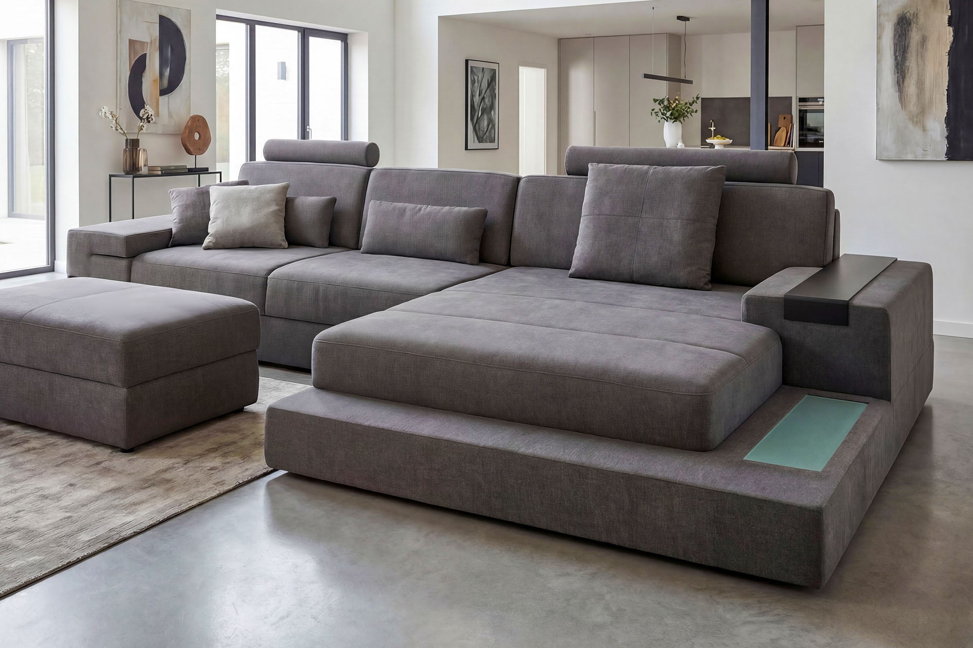 Los Angeles III Fabric Chaise Sofa