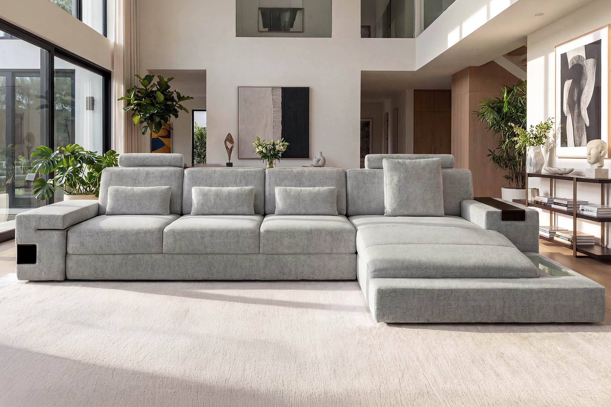 Los Angeles III-LG Fabric Chaise Sectional