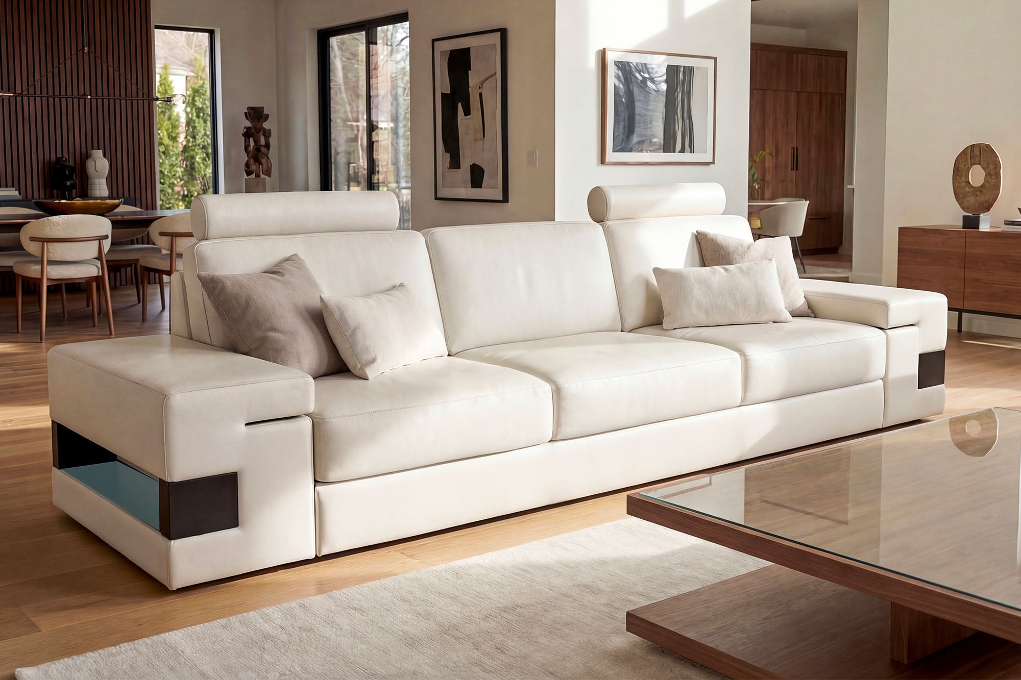 Los Angeles Leather 3 Seater Sofa
