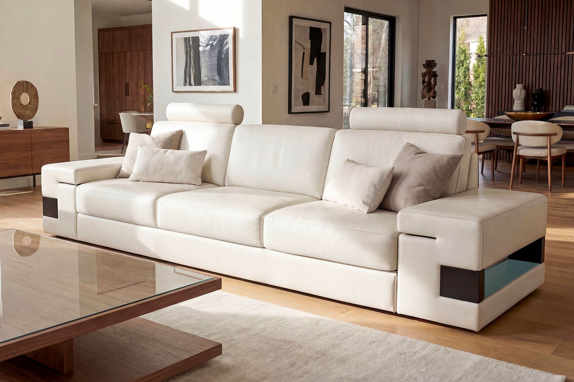Los Angeles Leather Sofa Set