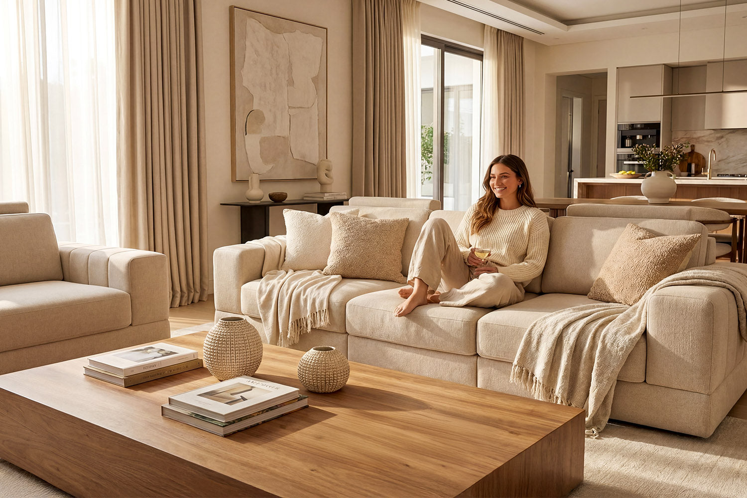 Phoenix Modern Fabric Sofa Set