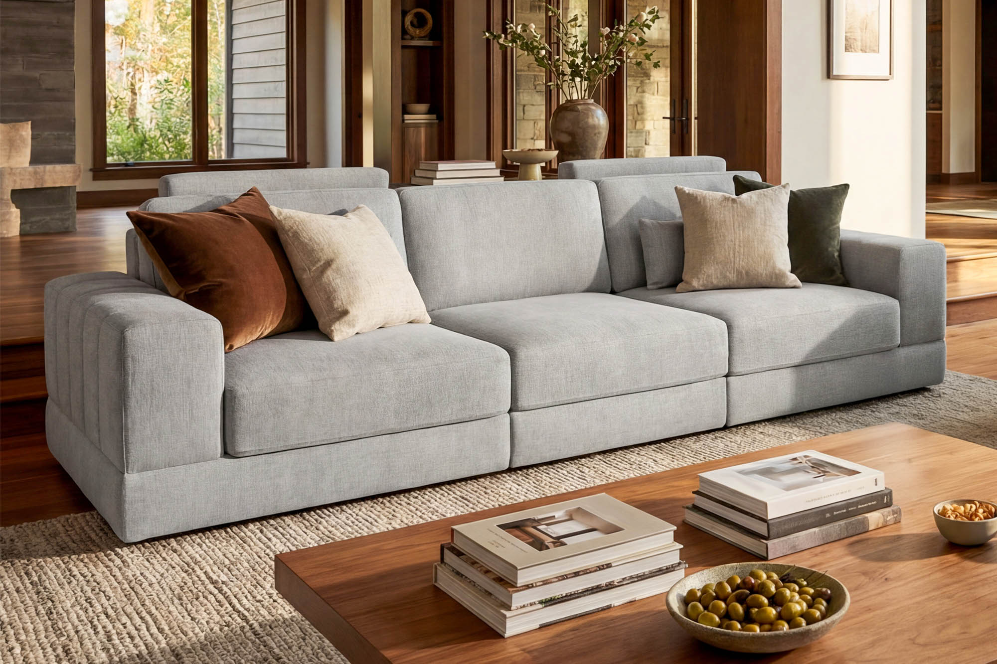 Phoenix Modern Fabric 3 Seater Sofa