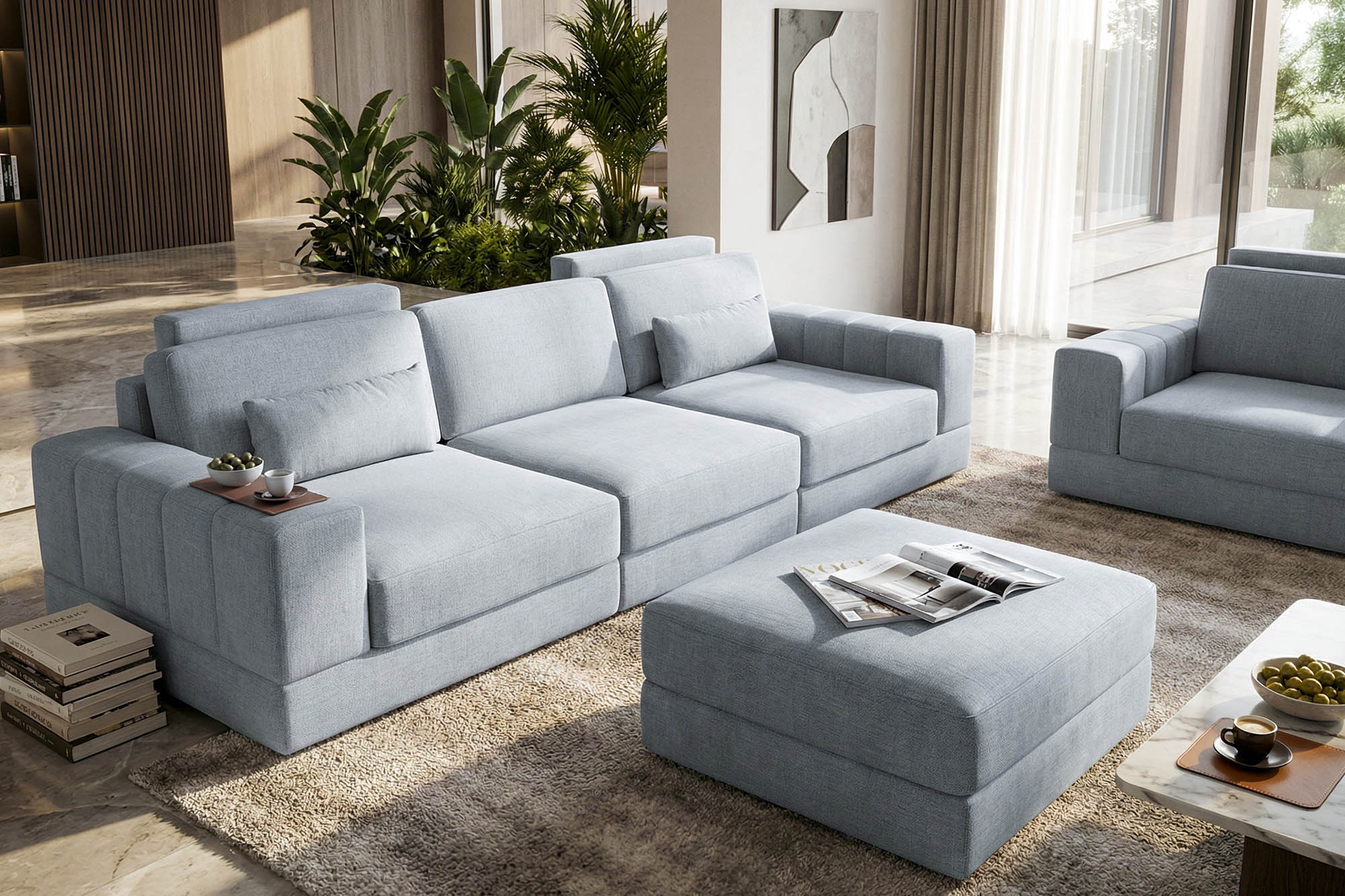 Phoenix Modern Fabric Sofa Set