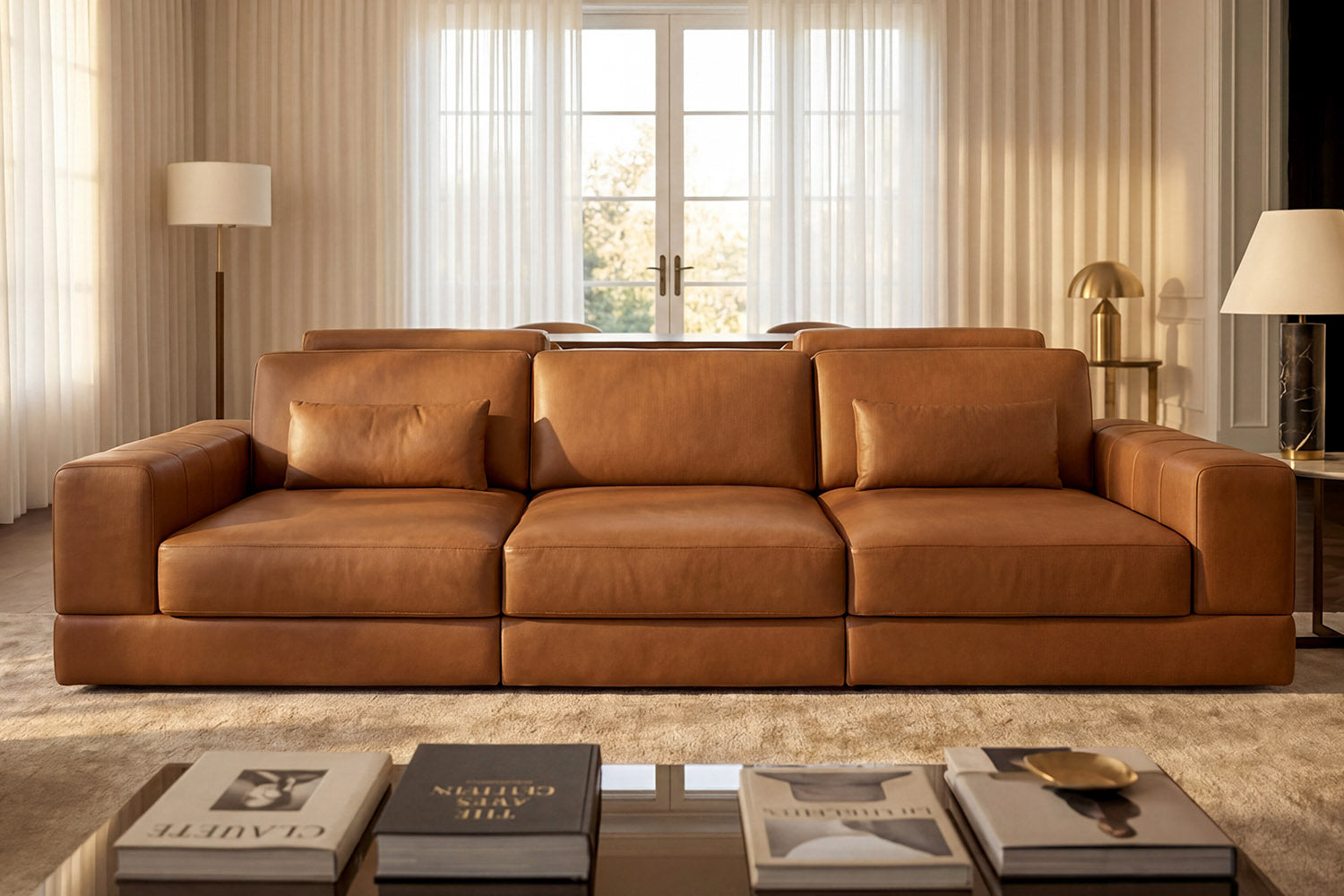 Phoenix Modern Leather Sofa Set