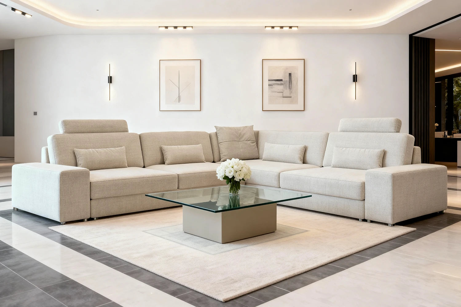 Los Angeles II Modern Fabric L-Sectional