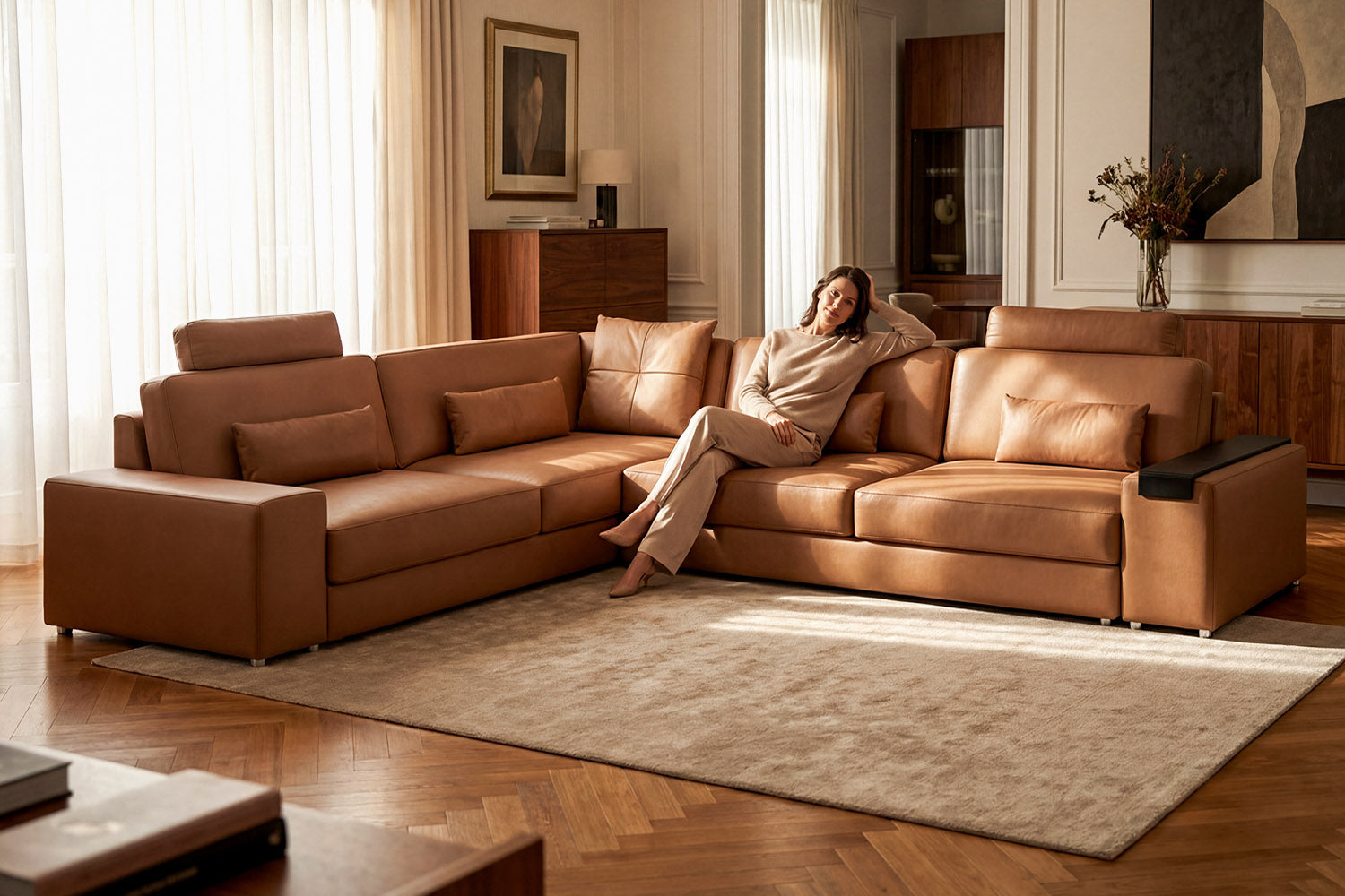 Los Angeles II Modern Leather L-Sectional