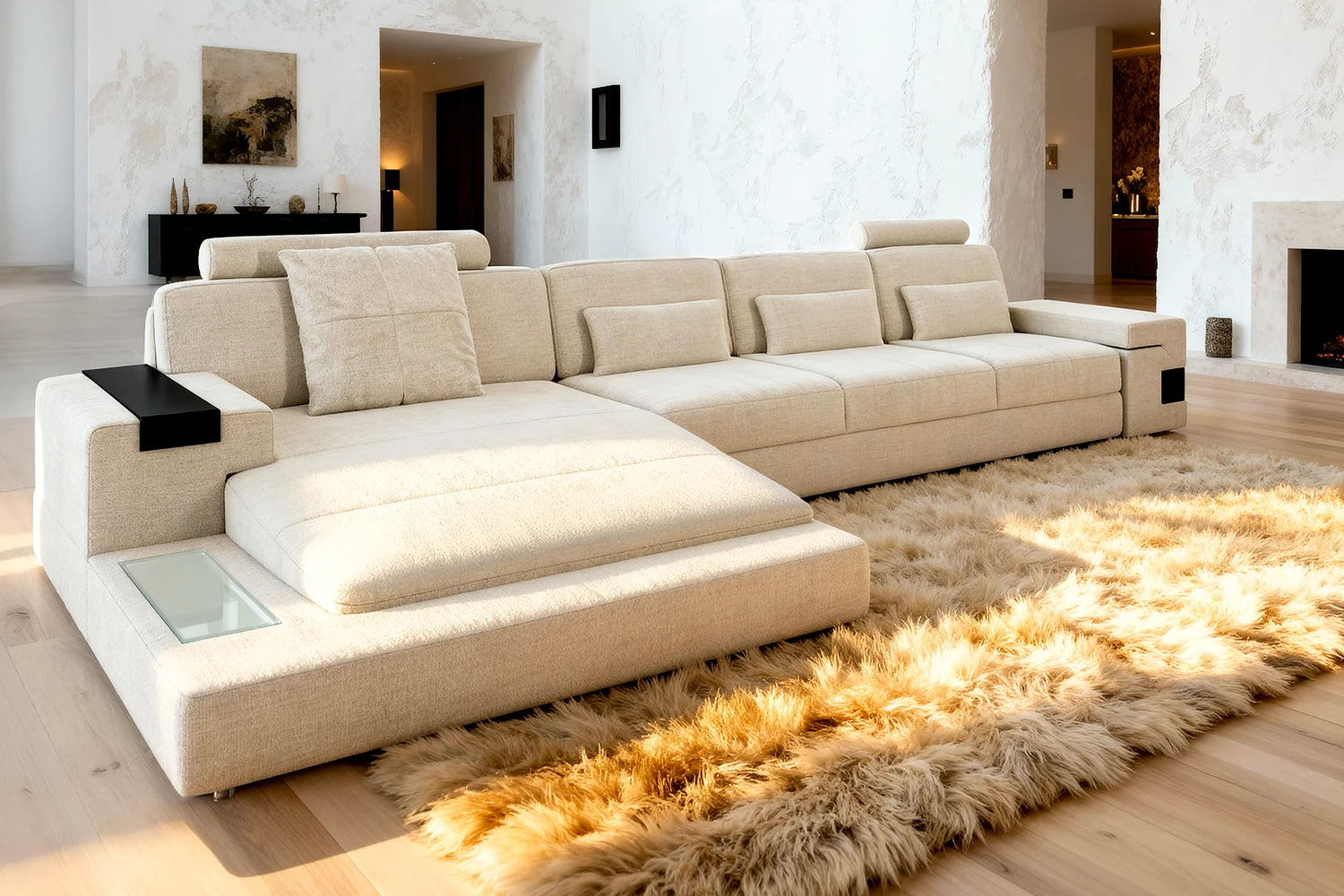 Los Angeles III-LG Fabric Chaise Sectional