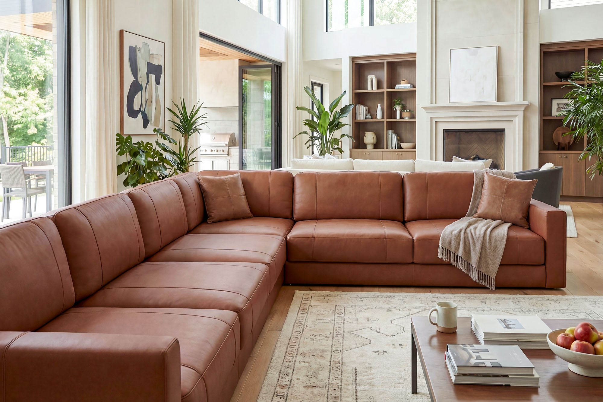 Texas LG Modern Leather L-Sectional Large